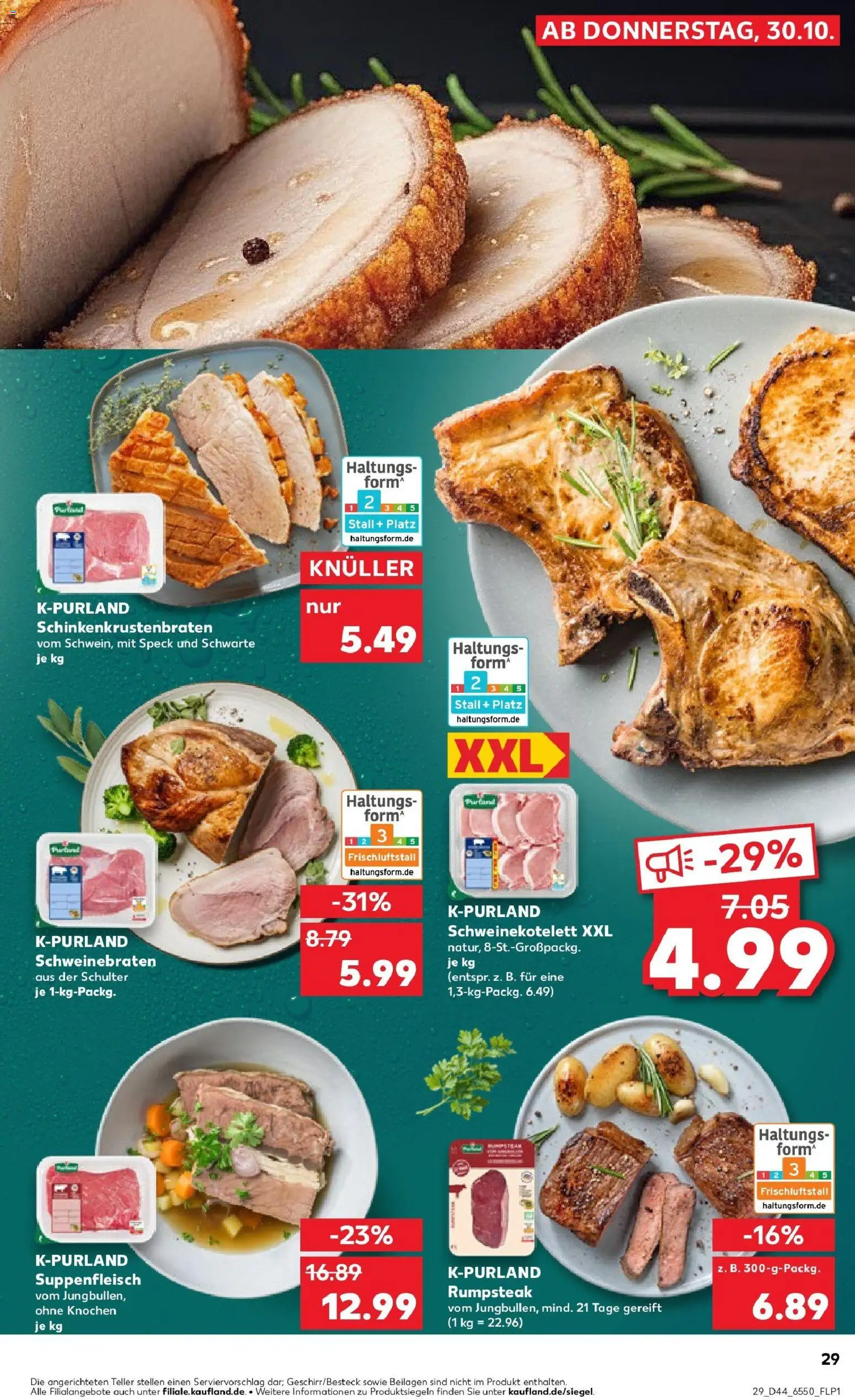 Kaufland prospekt Verden (Aller)	 – gültig ab 30.10.2025 | Seite: 29 | Produkte: Rumpsteak, Suppenfleisch