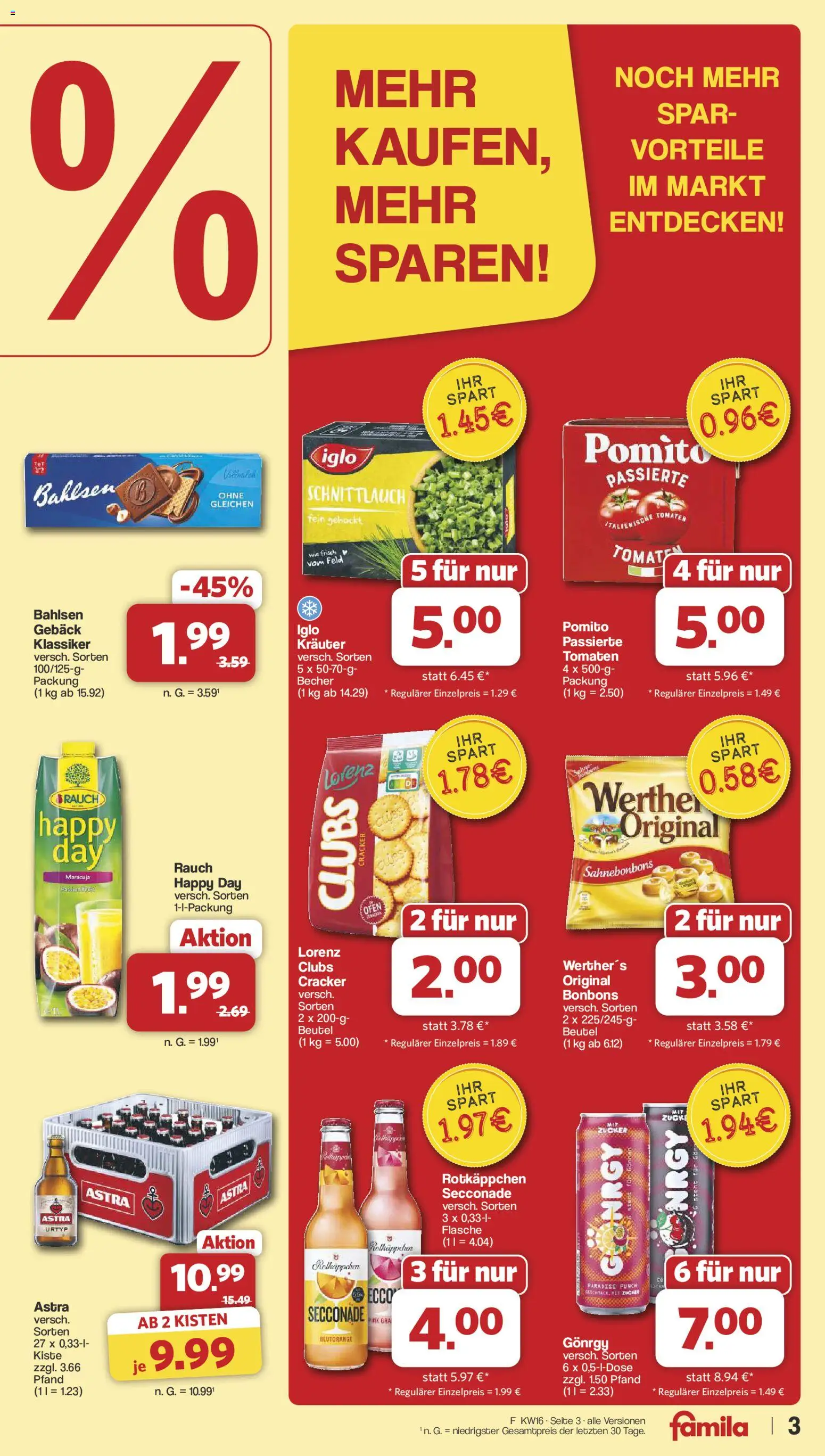 Famila Nordwest Prospekt 	 – gültig ab 13.04.2026 | Seite: 3 | Produkte: Ofen, Iglo, Tomaten, Rotkäppchen