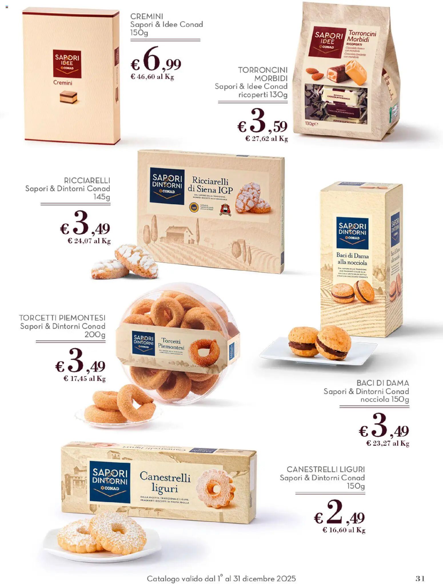 Volantino Conad del 01.12.2025 | Pagina: 31 | Prodotti: Cioccolato, Biscotti, Torroncini, Canestrelli