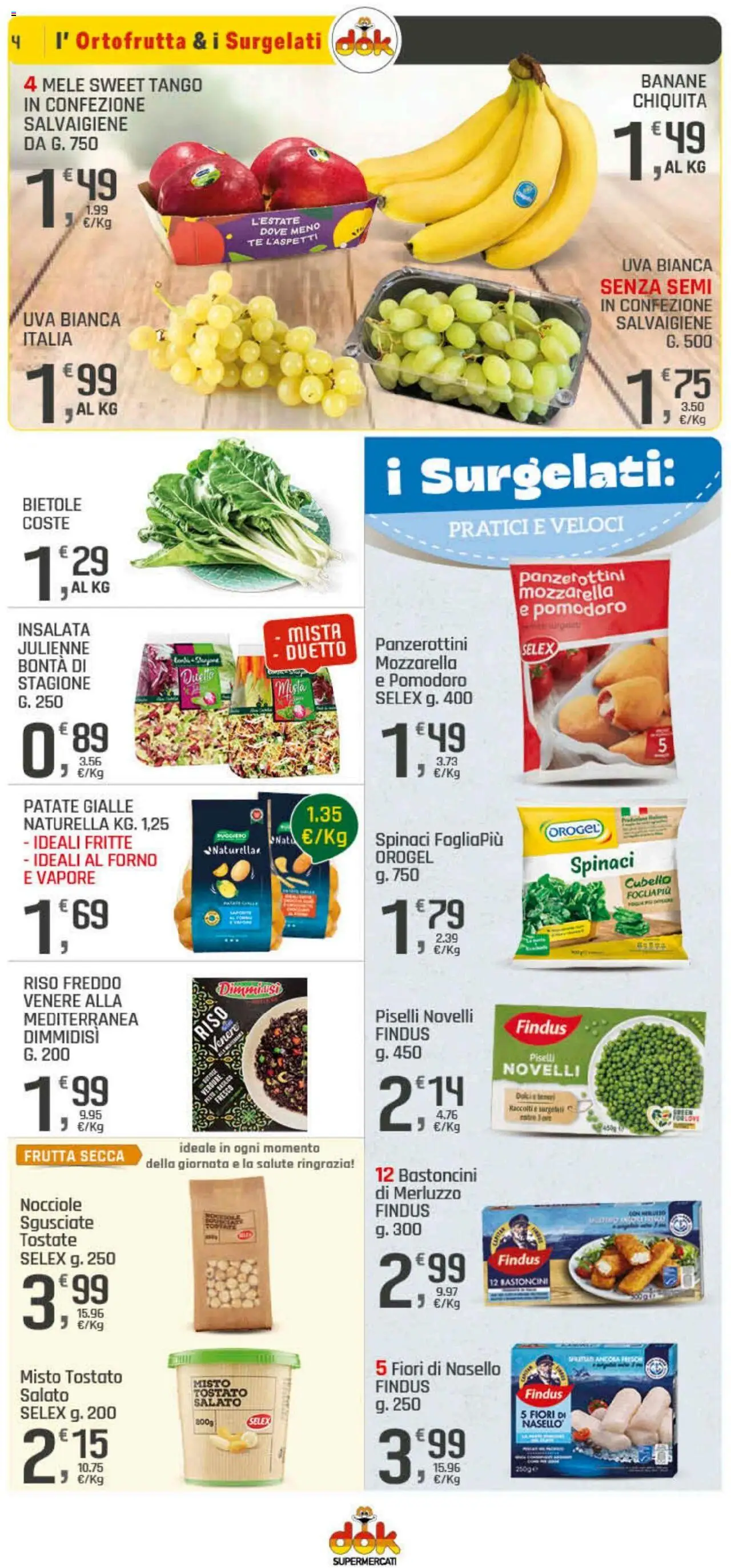 Volantino DOK del 11.09.2025 | Pagina: 4 | Prodotti: Mele, Riso, Mozzarella, Nasello