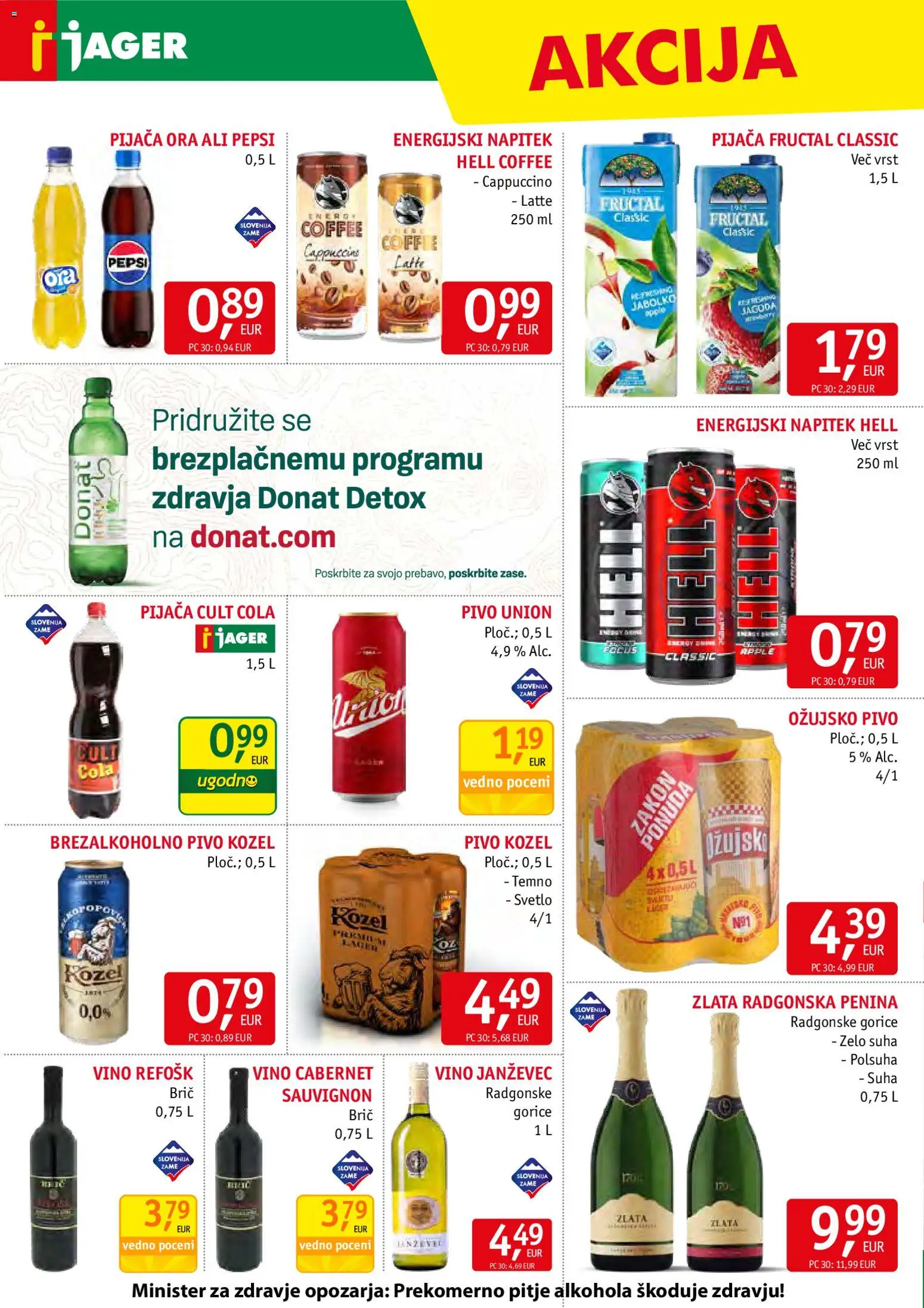 Novi Jager katalog ponudbe – veljaven od 28.01.2026 | Stran: 12 | Izdelki: Penina, Energijski napitek, Vino, Pivo