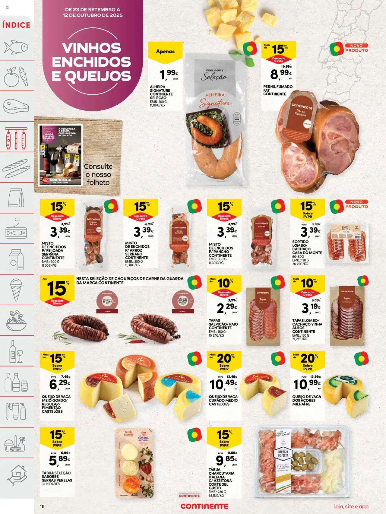 Continente folheto │ válido de 30.09.2025 | Página: 18 | Produtos: Alhos, Arroz, Carne, Alheira