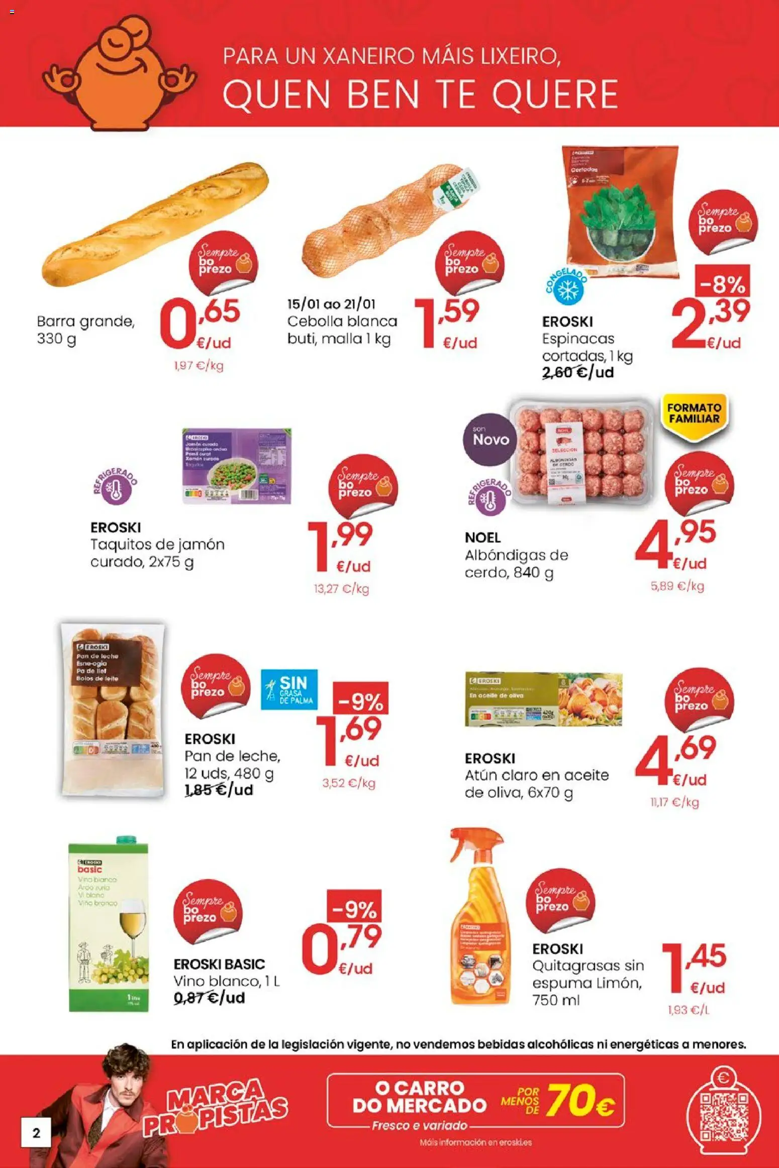 Eroski - Quen ben te quere farache aforrar │ válido desde el 15.01.2026 | Página: 2 | Productos: Pan, Πορσελάνη, Aceite de oliva, Παγωμένο τσάι