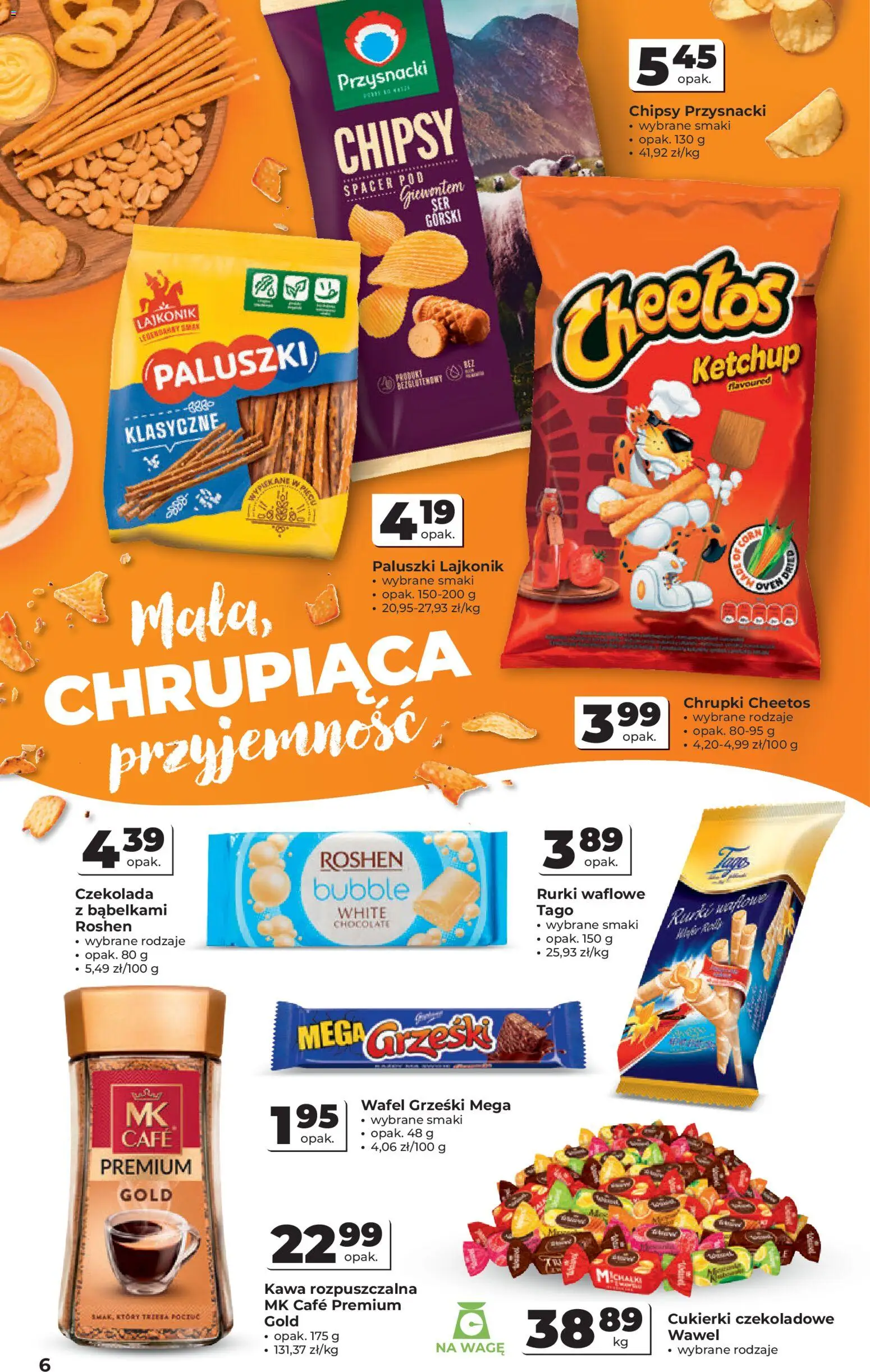 Odido Gazetka od 21.01.2026 | Strona: 6 | Produkty: Chrupki, Kawa rozpuszczalna, Cukierki, Rurki waflowe