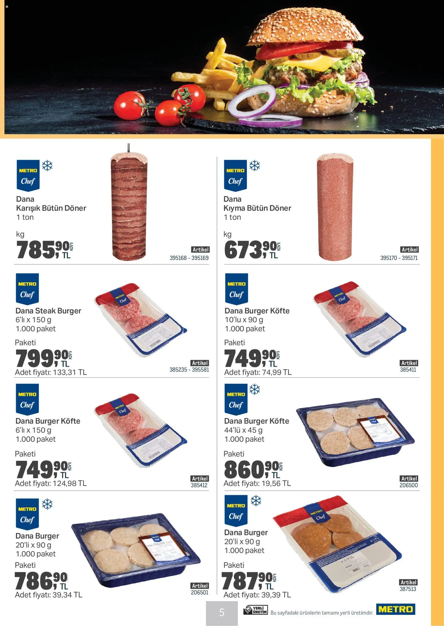 Metro - Et & Tavuk & Köfte Restoranları - 21.01.2026 tarihinden itibaren geçerlidir | Sayfa: 5 | Ürünler: Döner, Kıyma