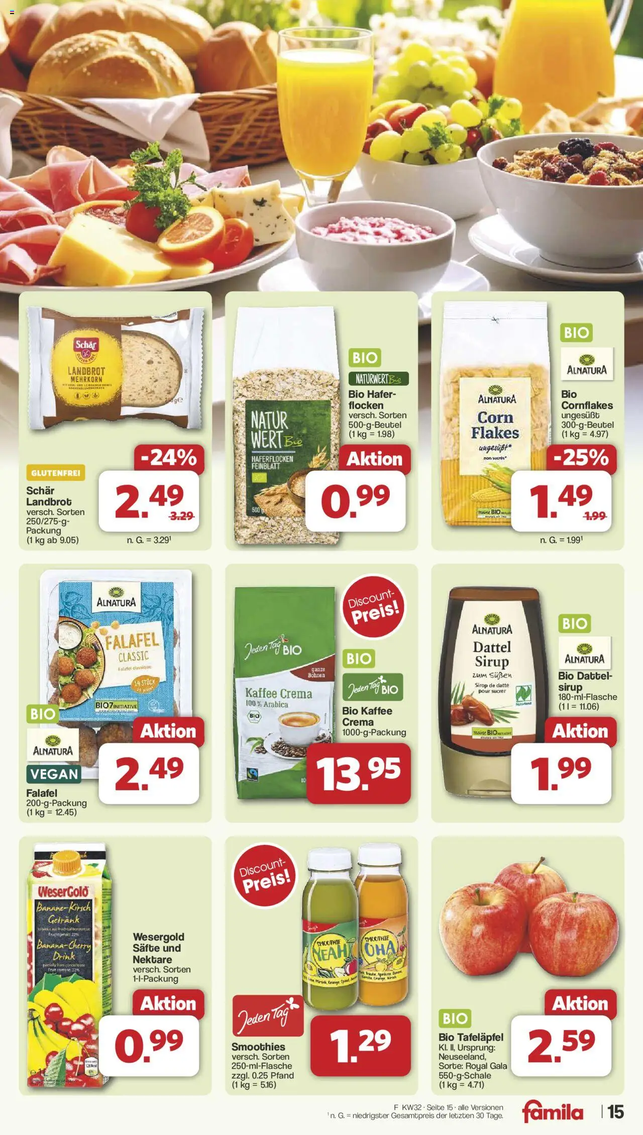Famila Nordwest Prospekt 	 - gültig ab dem 03.08.2025 | Seite: 16 | Produkte: Kaffee, Sirup, Dattel, Flocken