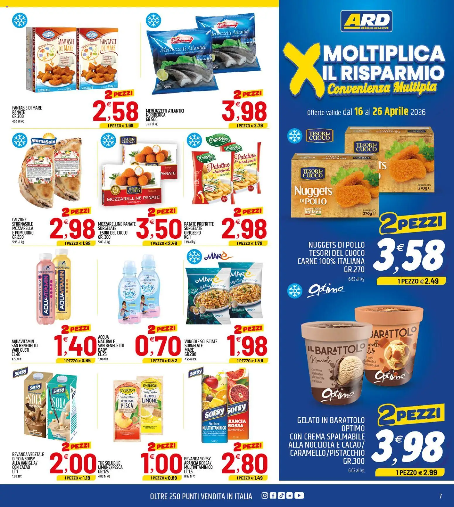 Volantino ARD Discount del 16.04.2026 | Pagina: 7 | Prodotti: Pollo, Vongole, Patate, Pomodoro