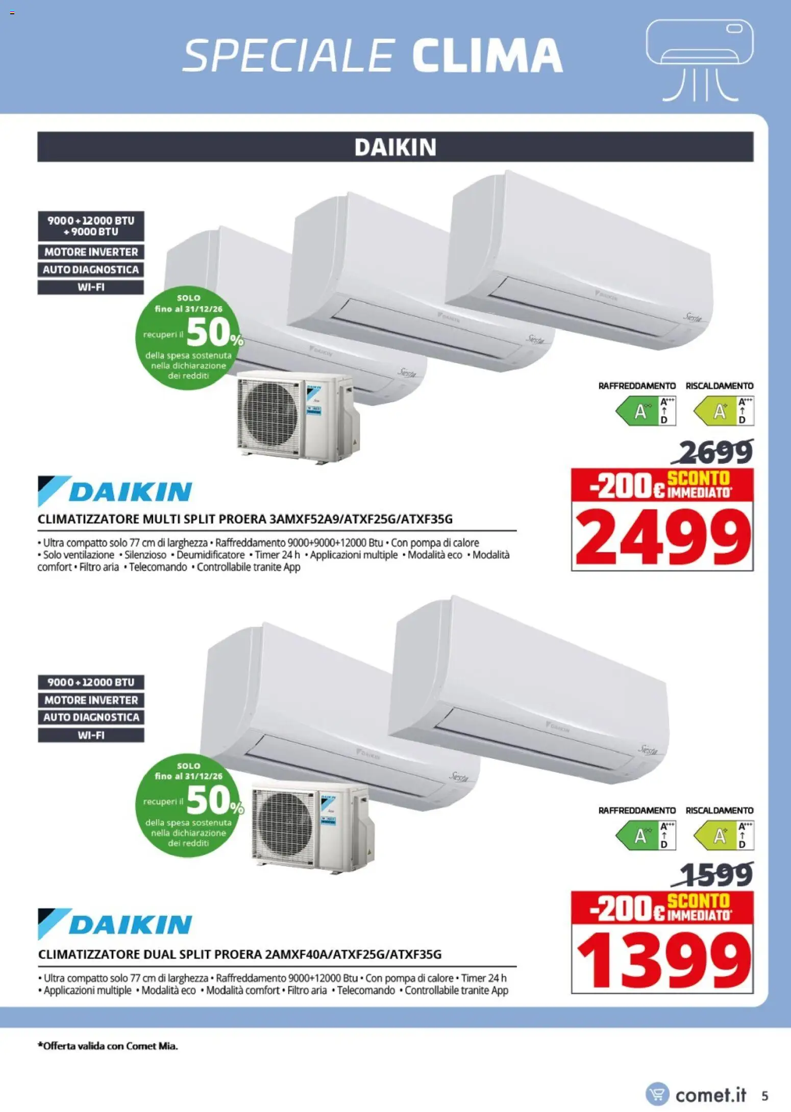 Volantino Comet del 12.03.2026 | Pagina: 5 | Prodotti: Climatizzatore, Deumidificatore