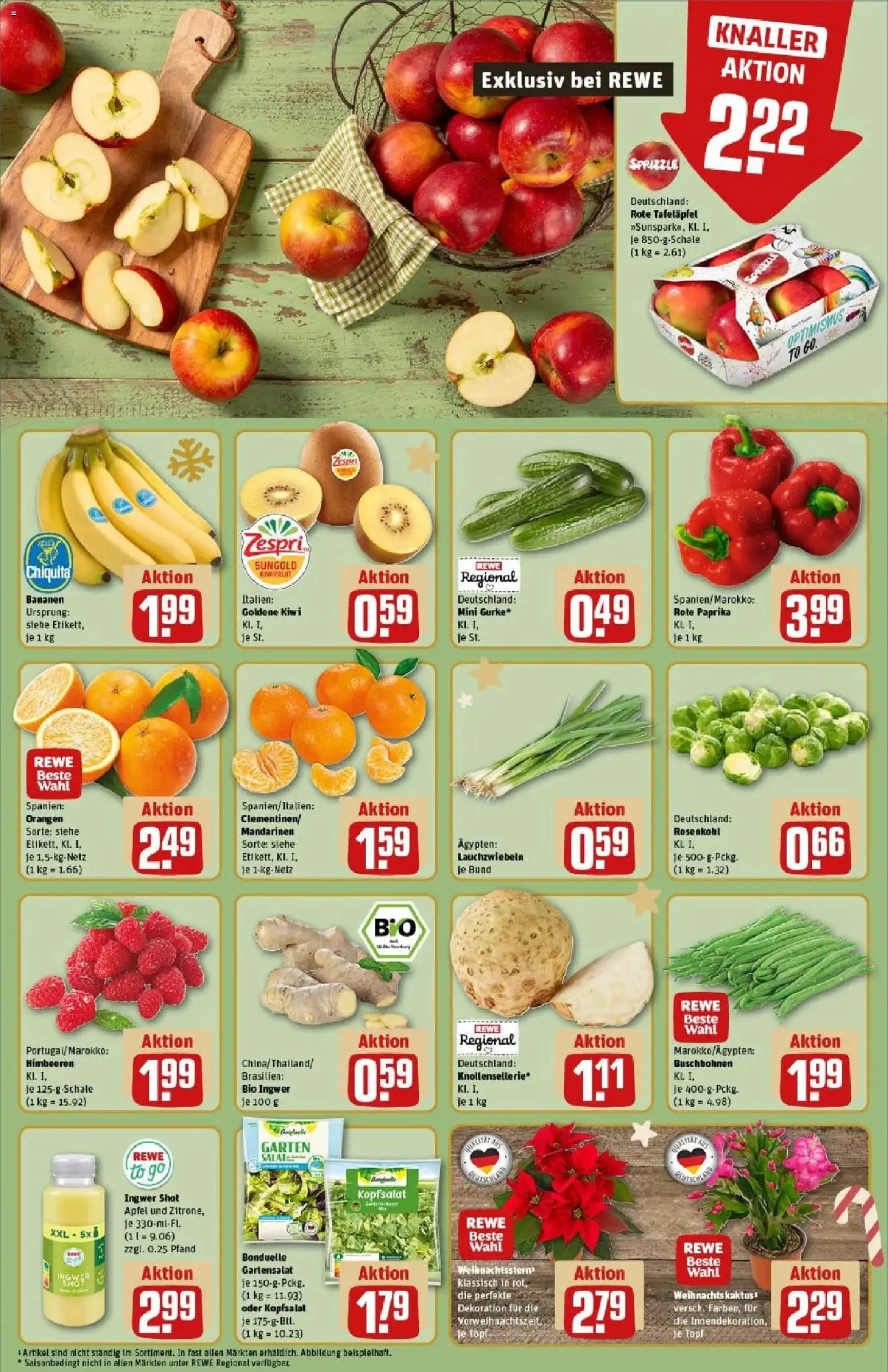 Rewe prospekt Gelsenkirchen	 – gültig ab 07.12.2025 | Seite: 4 | Produkte: Himbeeren, Orangen, Paprika, Salat