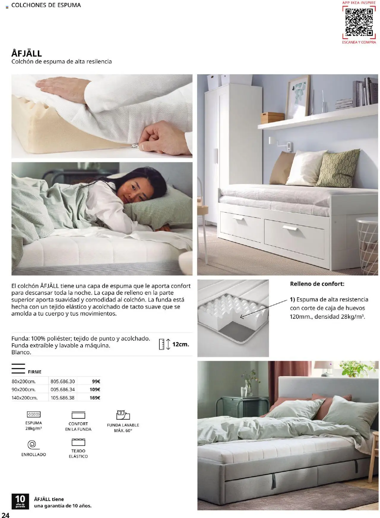 Catálogo IKEA Confort │ válido desde el 04.02.2025 | Página: 24 | Productos: Huevos, Colchon, Funda, Caja