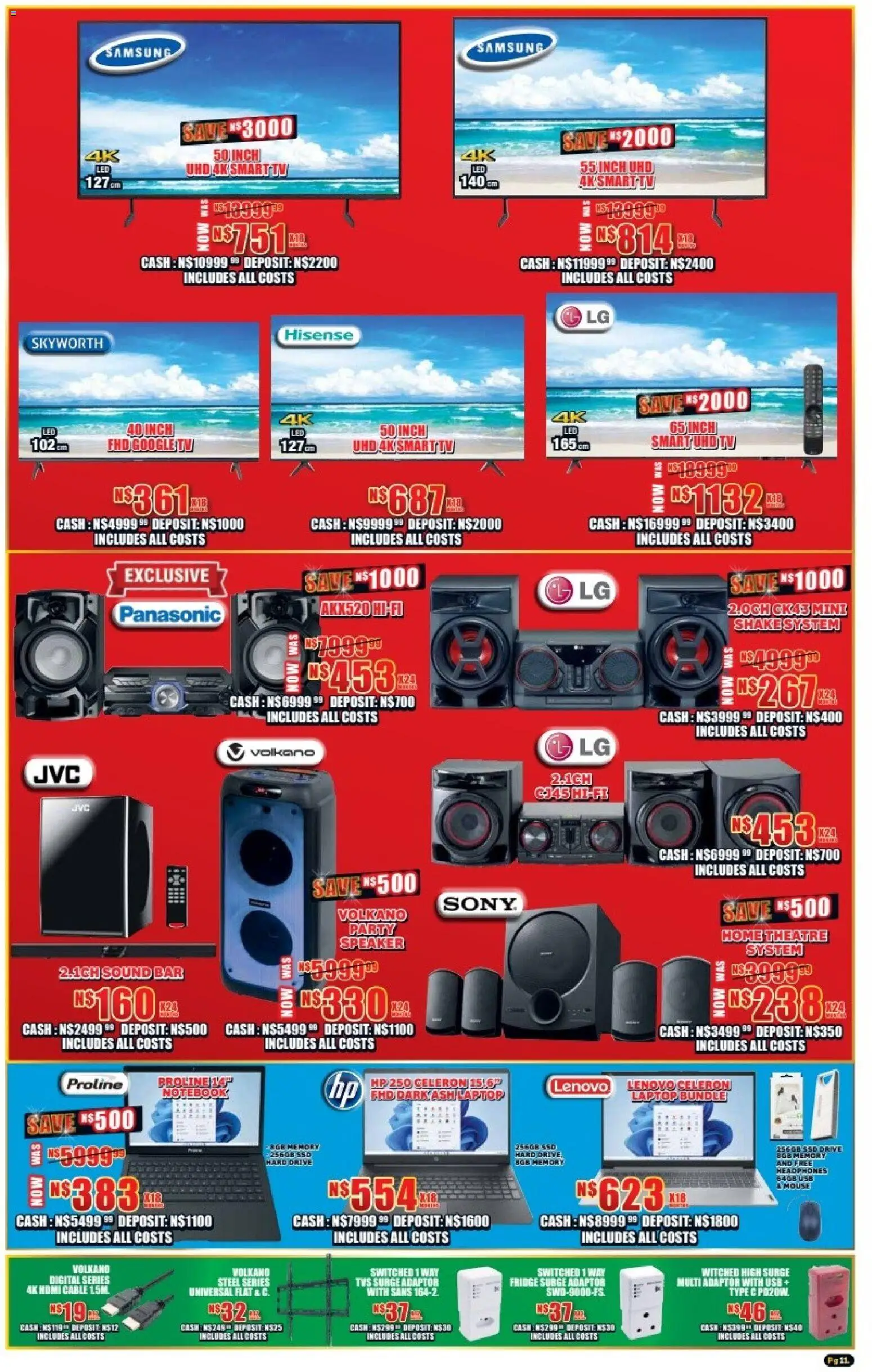 New Lewis Stores catalogue – valid from 05.01.2026 | Page: 11 | Products: Mouse, Speaker, Laptop, Fridge