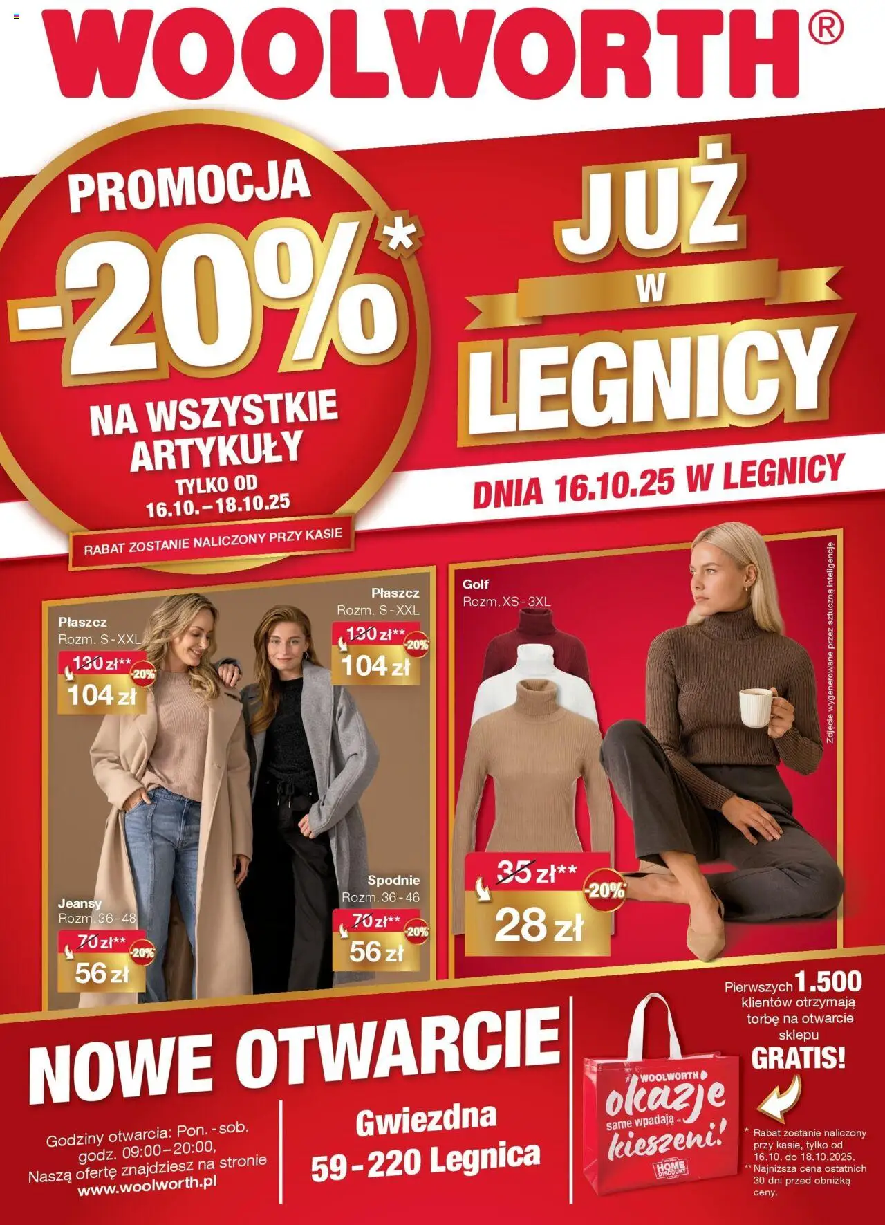 Woolworth Gazetka - Już w Legnicy od 16.10.2025 | Strona: 1 | Produkty: Płaszcz, Spodnie