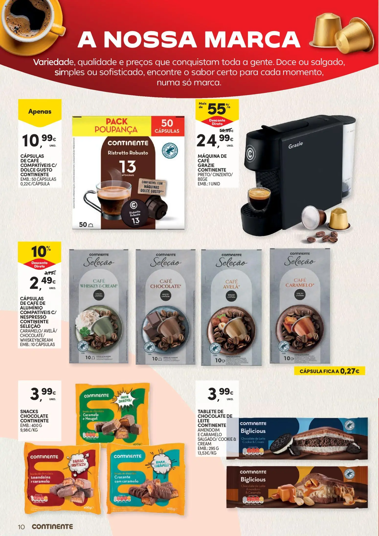 Continente - Sabores Intenso Para momentos Especiais │ válido de 17.02.2026 | Página: 10 | Produtos: Amendoins, Café, Chocolate, Dolce gusto