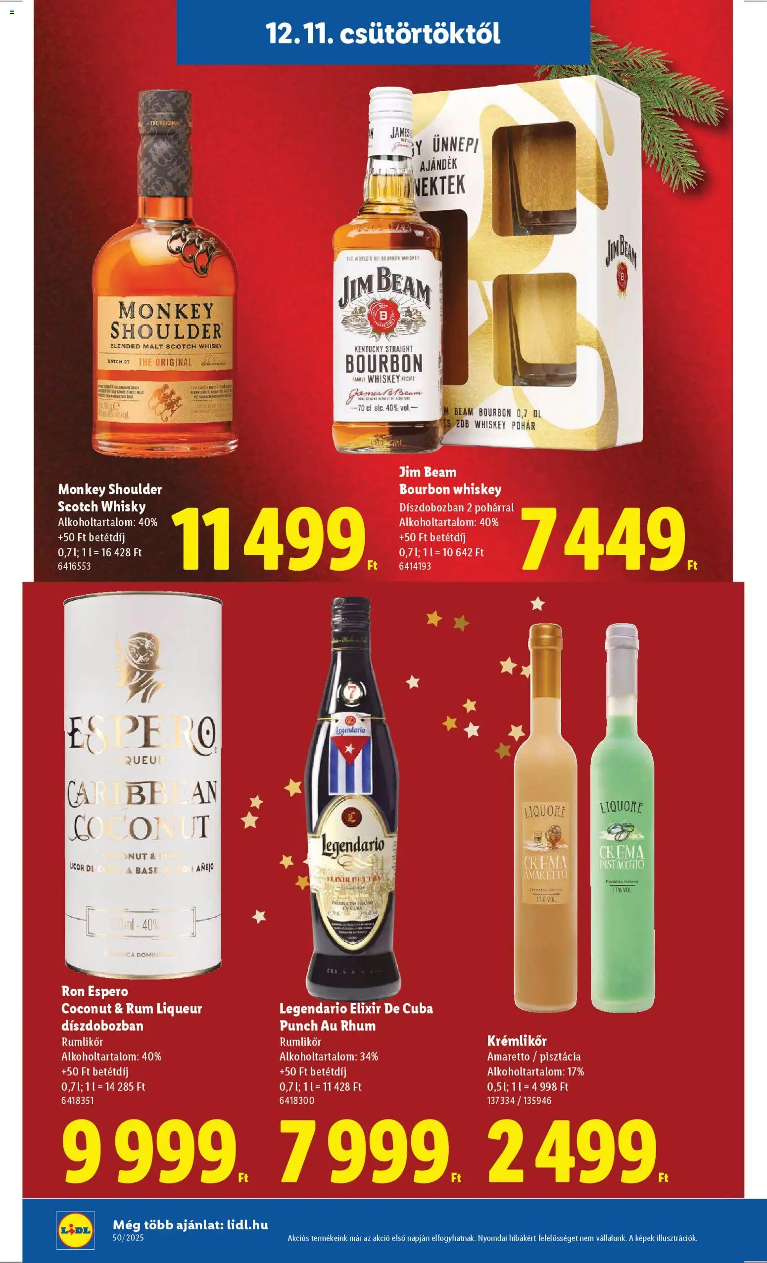 Lidl akciós ujság - amely érvényes a következő dátumtól: 11.12.2025 | Oldal: 20 | Termékek: Whiskey, Pisztácia, Bourbon, Whisky