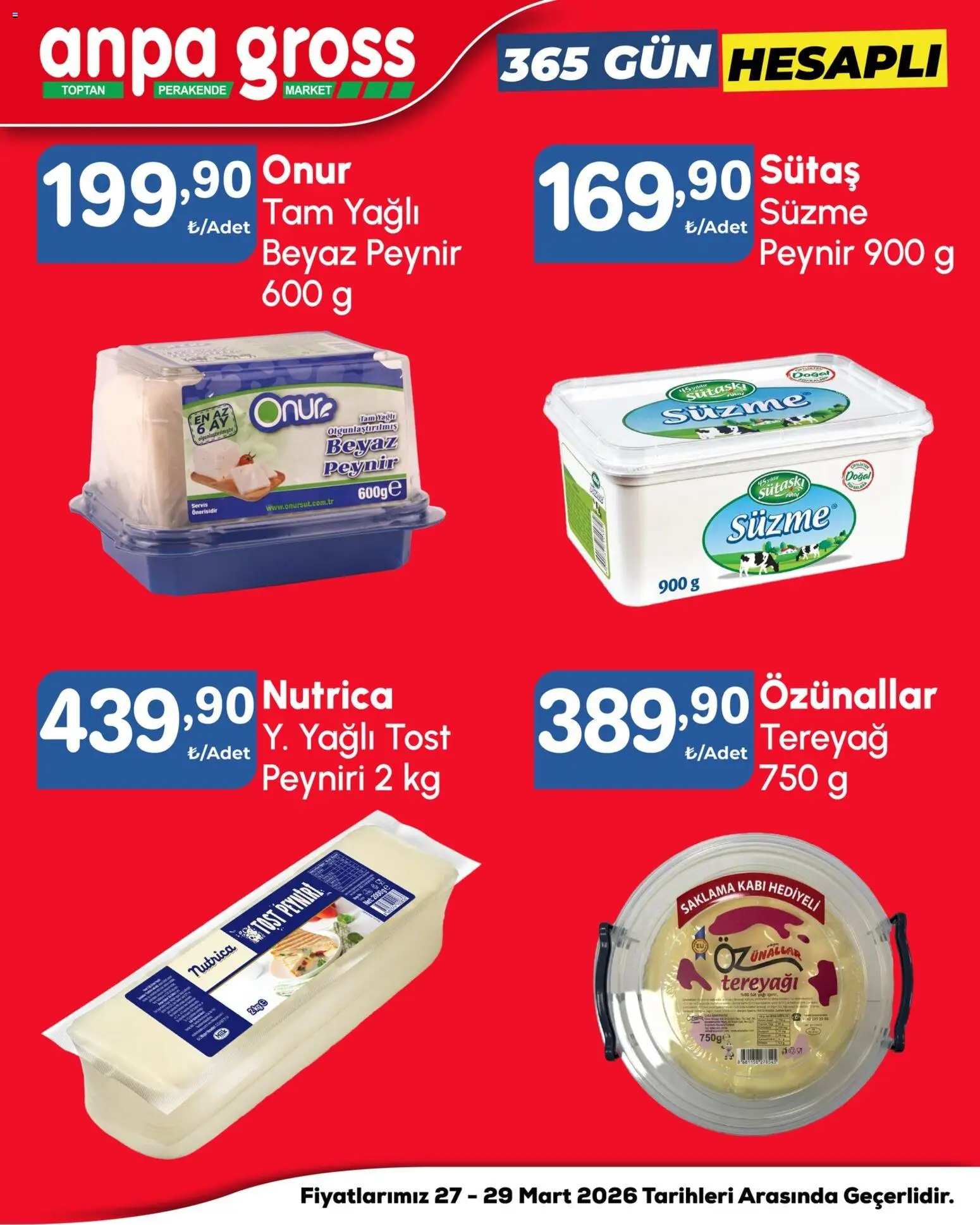 Anpa Gross Katalog - 27.03.2026 tarihinden itibaren geçerlidir | Sayfa: 5 | Ürünler: Tereyağı, Peynir