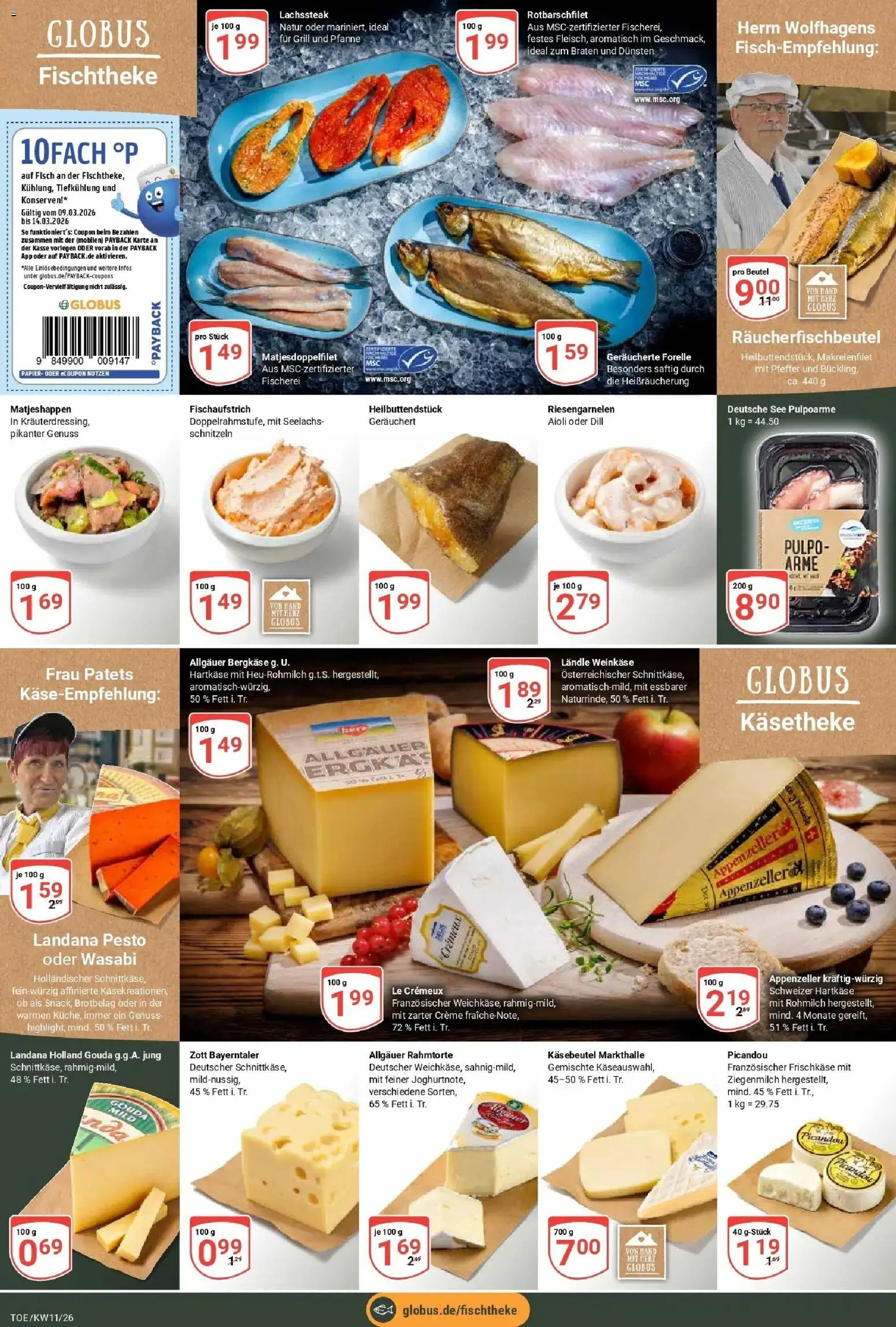 Globus prospekt Tönisvorst	 – gültig ab 09.03.2026 | Seite: 8 | Produkte: Grill, Gouda, Fisch, Dill