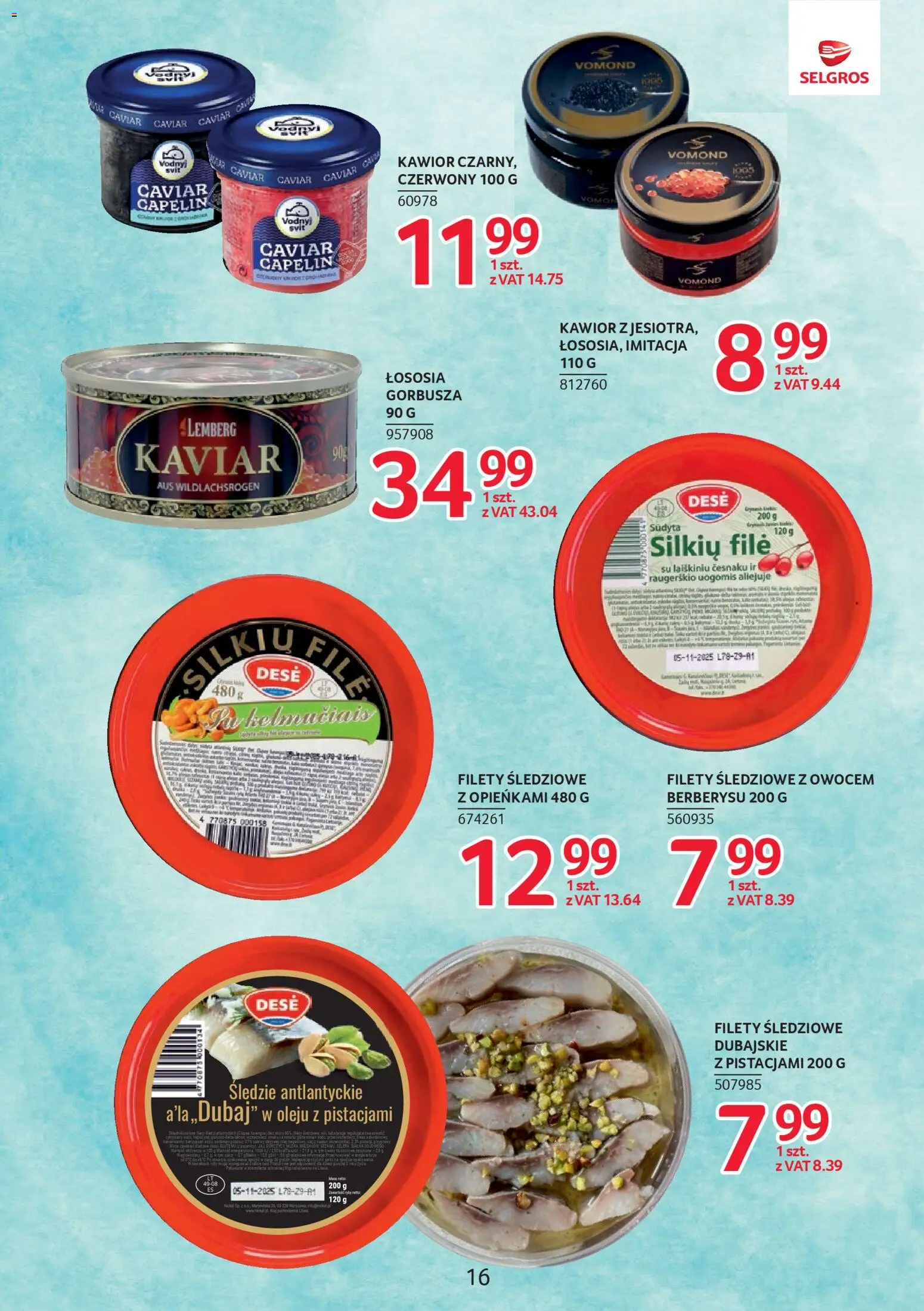 Selgros cash&carry Gazetka - Markowe produkty od 04.12.2025 | Strona: 16 | Produkty: Vileda, Kawior