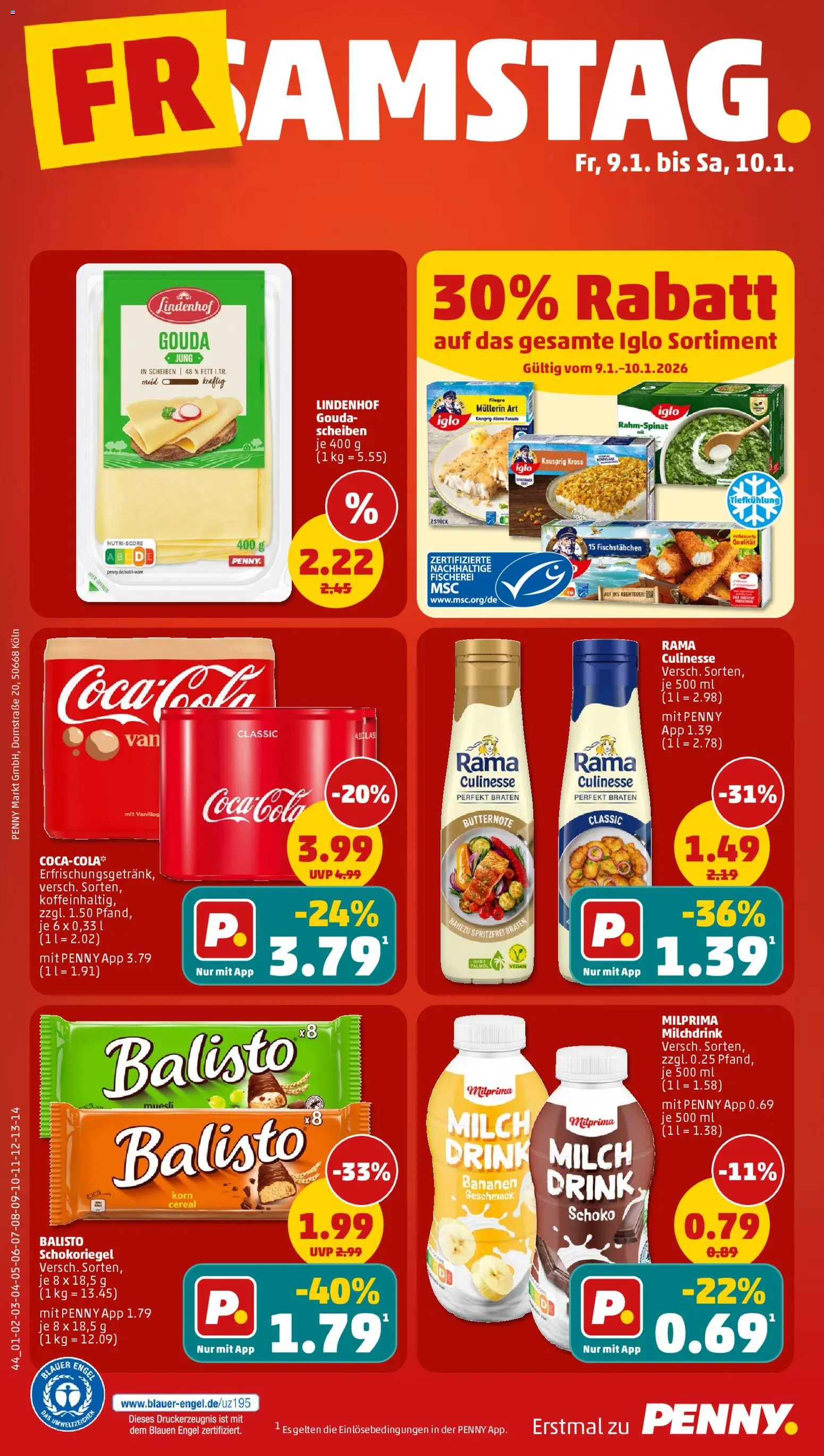 Penny Prospekt 	 – gültig ab 05.01.2026 | Seite: 44 | Produkte: Rama, Milch, Gouda, Fischstabchen