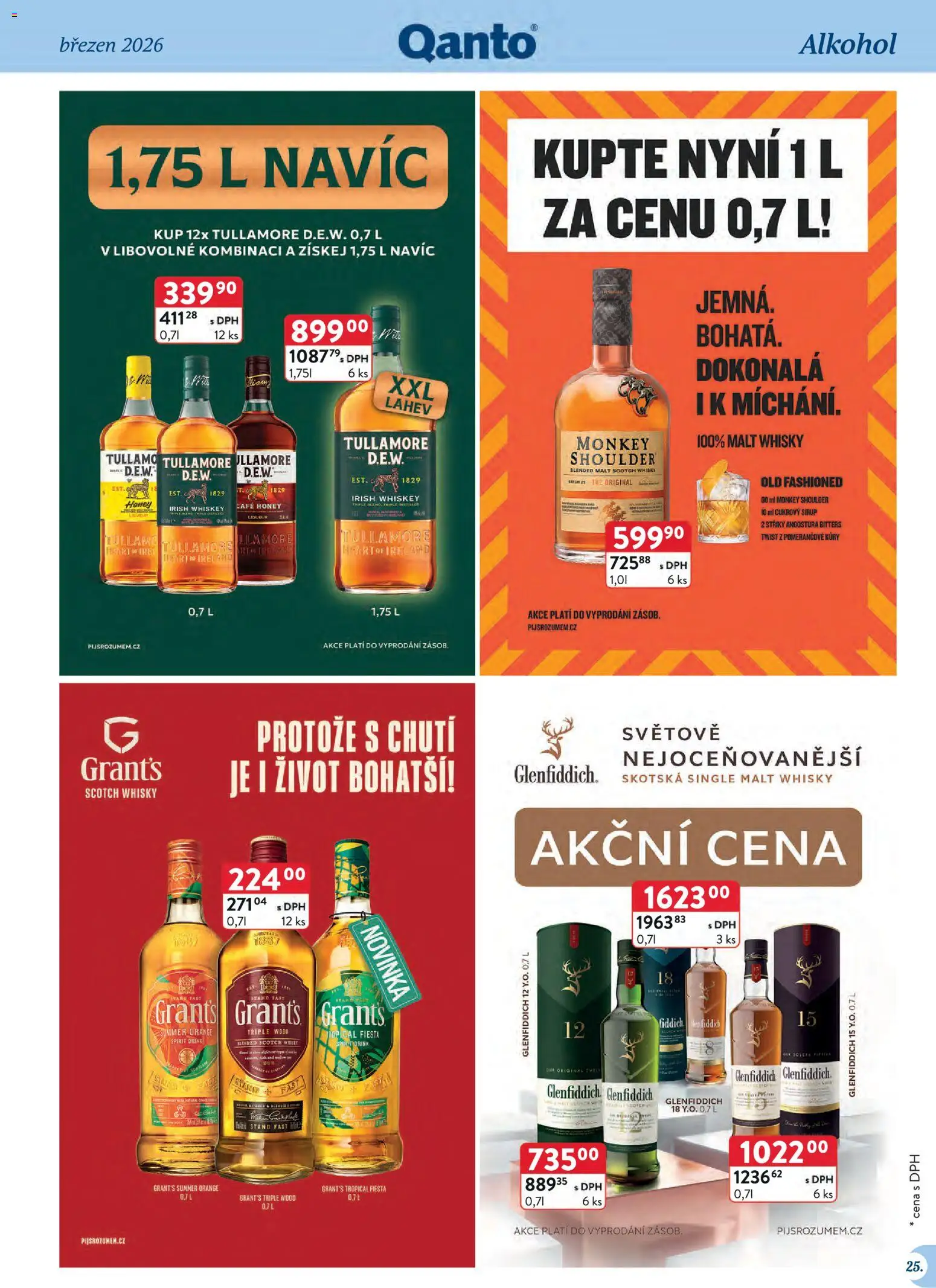 Astur & Qanto leták - Velkoobchod 03/2026 od 01.03.2026 | Strana: 25 | Produkty: Whiskey, Monkey Shoulder, Sirup, Láhev