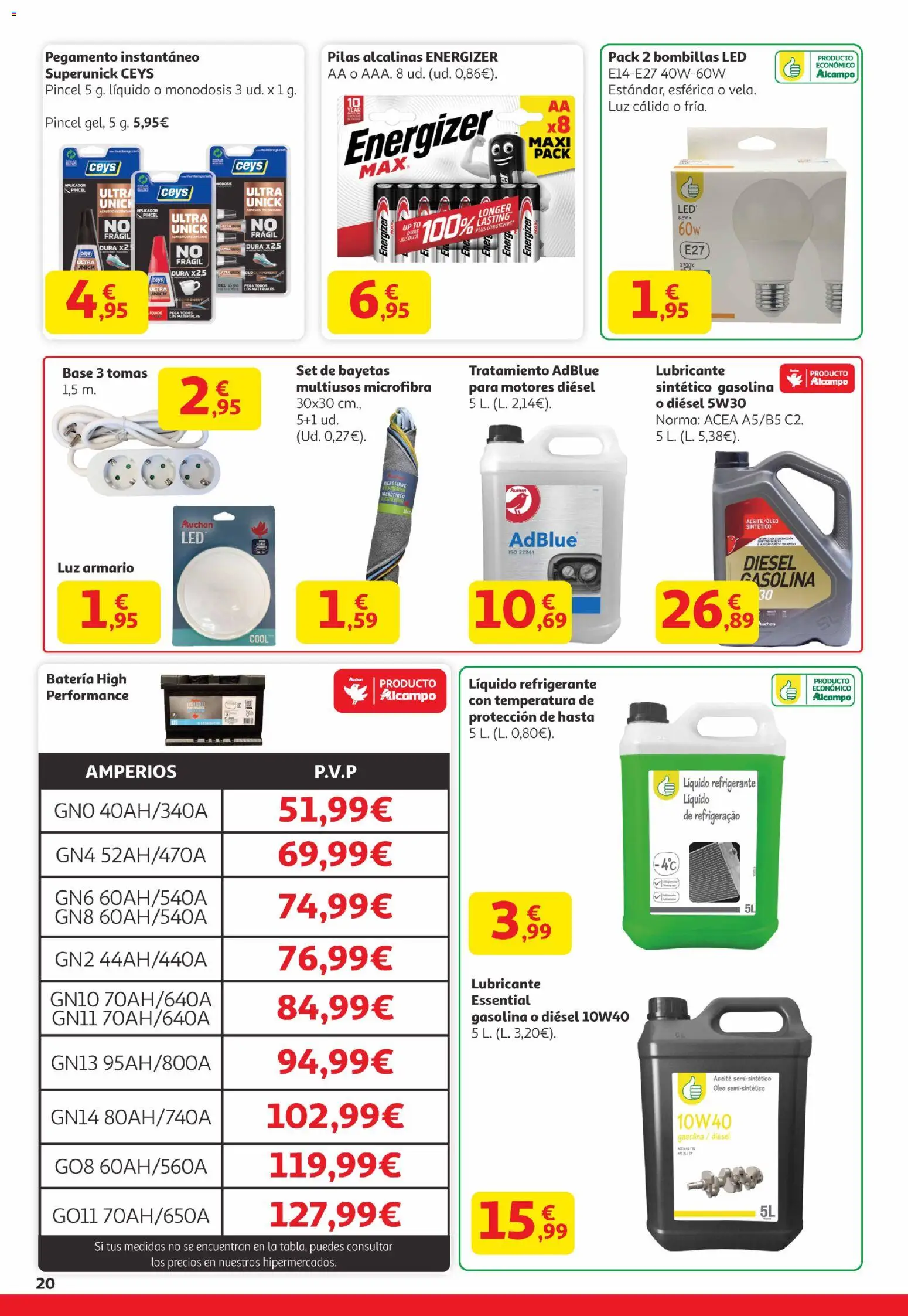 Alcampo - Canarias │ válido desde el 29.12.2025 | Página: 20 | Productos: Noodles αυγού, Aceite, Armario, Batería