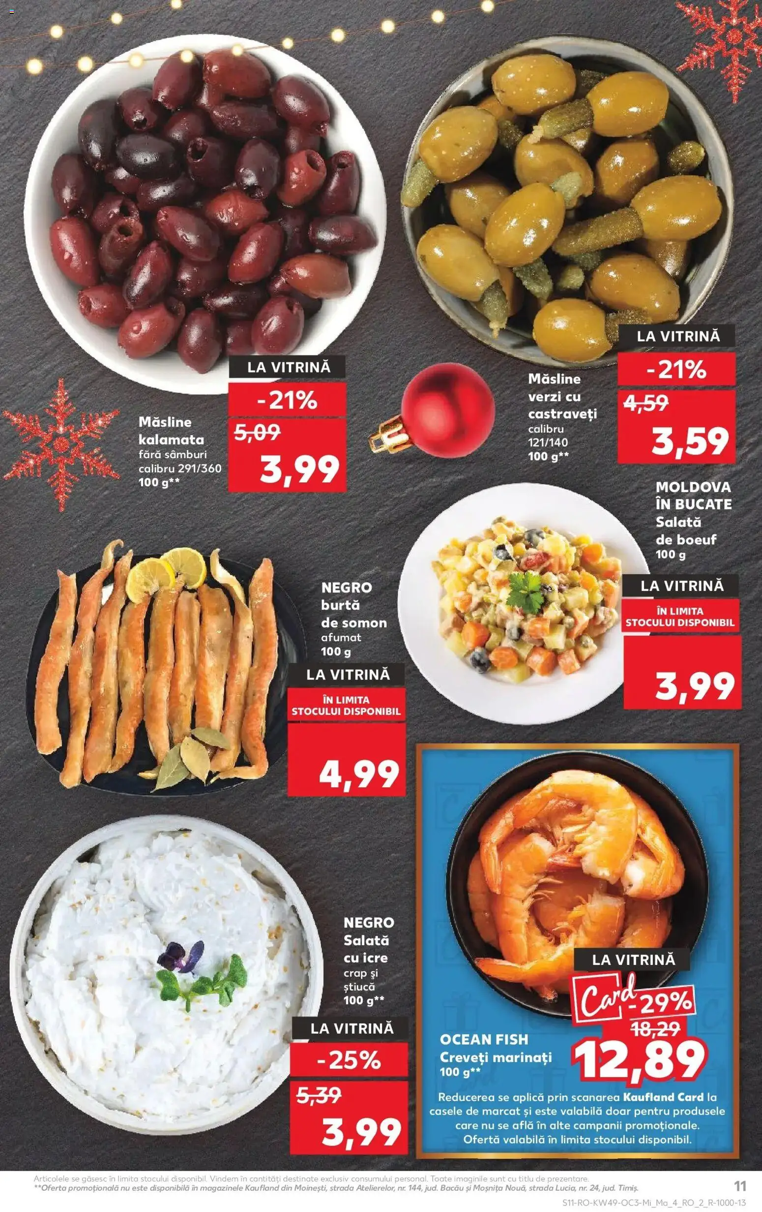 Noul catalog Kaufland – valabil de la 03.12.2025 | Pagină: 11 | Produse: Vitrină, Măsline, Salată cu icre, Salată