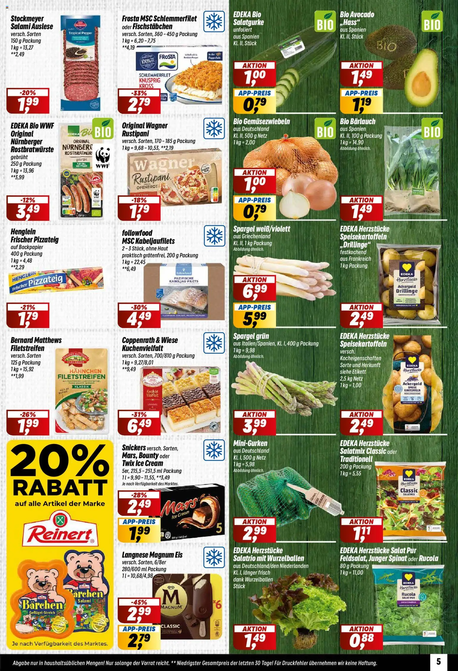Simmel Prospekt 	 – gültig ab 07.04.2026 | Seite: 5 | Produkte: Rucola, Twix, Fischstabchen, Salami