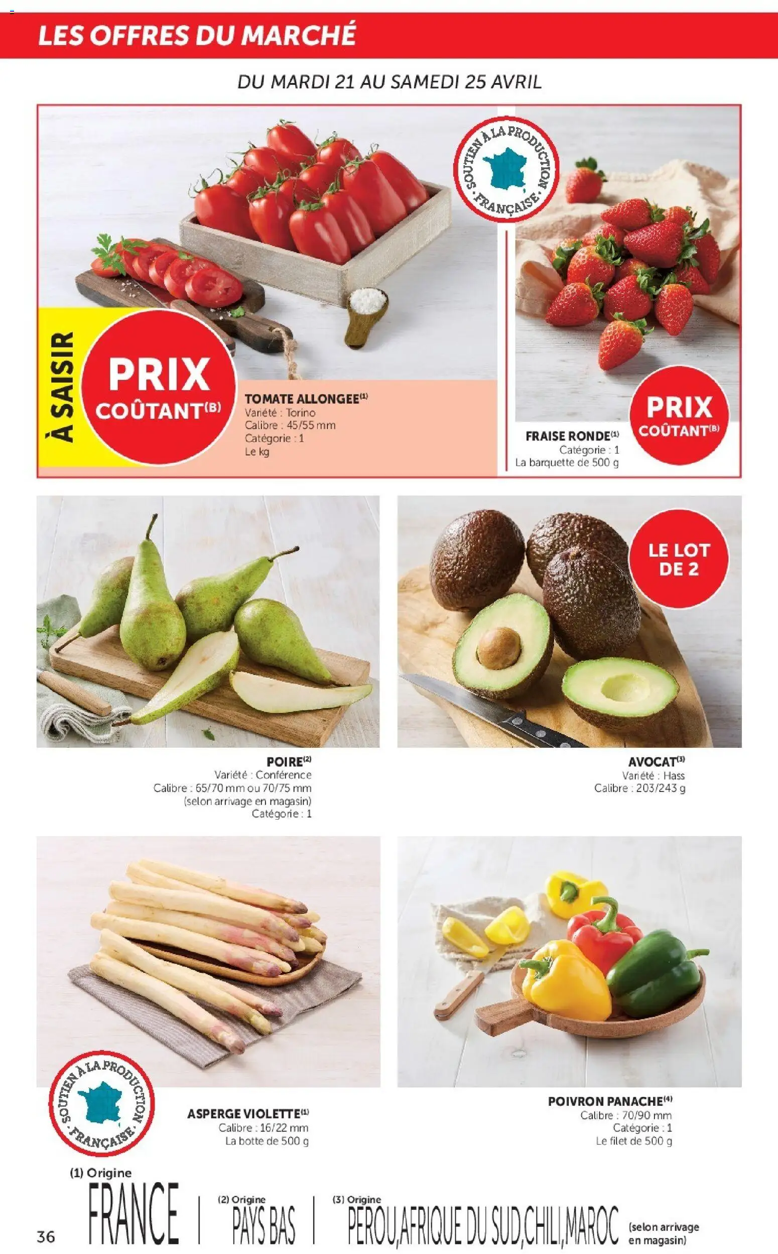 {H1} | Page: 36 | Produits: Fraise, Asperge, Poivron