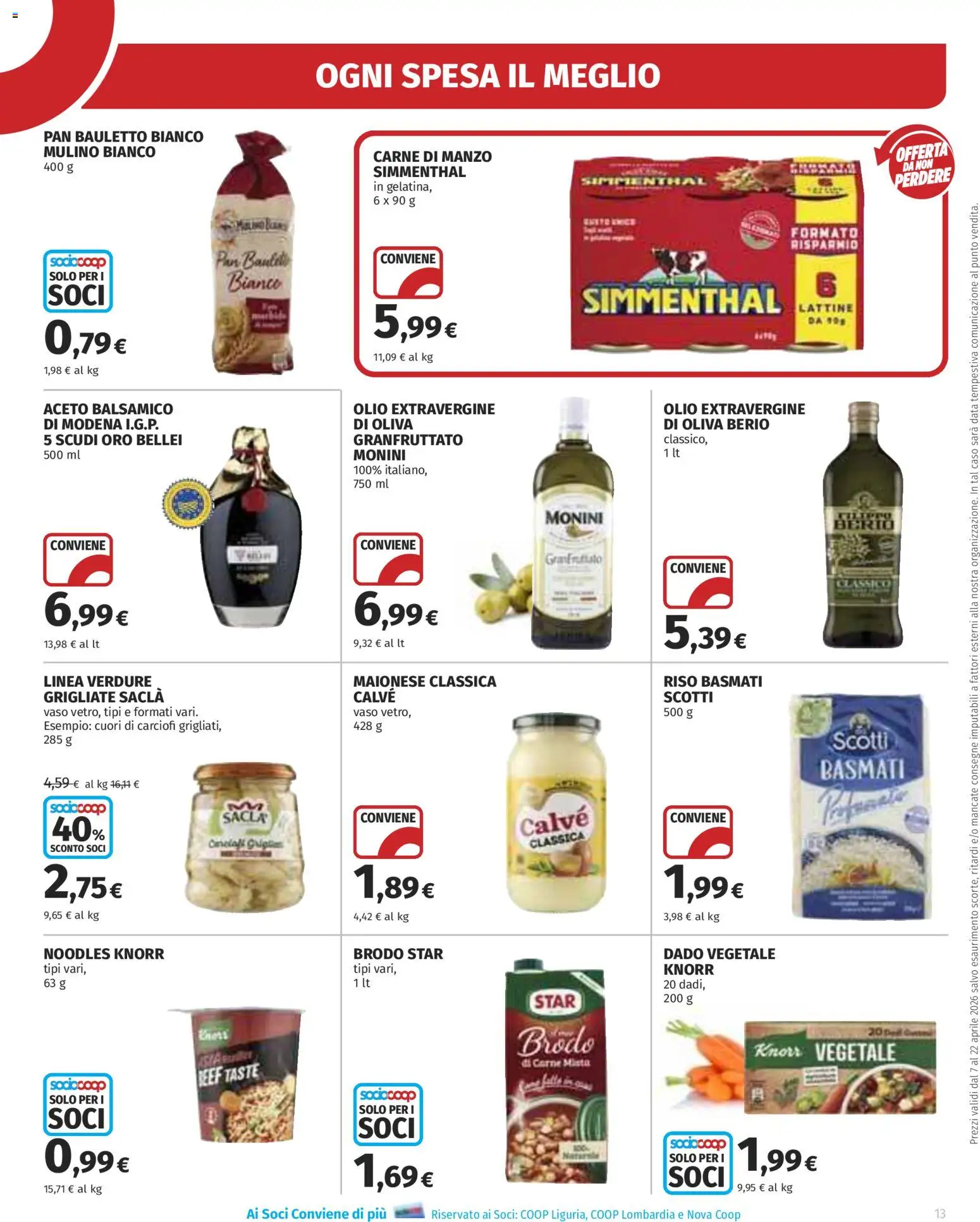 Volantino Ipercoop del 07.04.2026 | Pagina: 13 | Prodotti: Manzo, Olio, Carciofi, Aceto