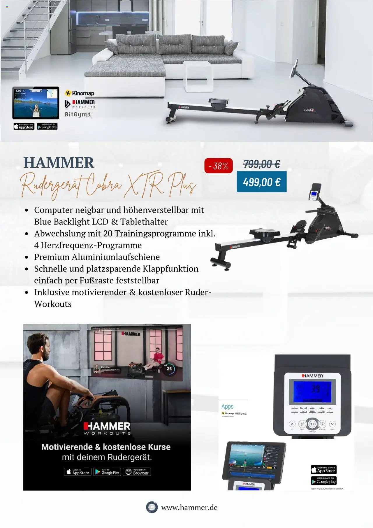 Hammer Prospekt 	 - gültig ab dem 05.08.2025 | Seite: 5 | Produkte: Rudergerät, Tablet, Computer