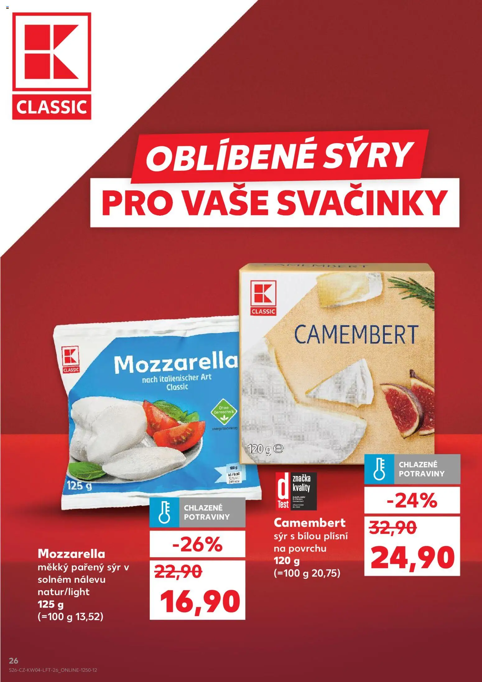Kaufland leták - Praha 8 od 21.01.2026 | Strana: 26 | Produkty: Sýr, Sýry, Potraviny, Mozzarella