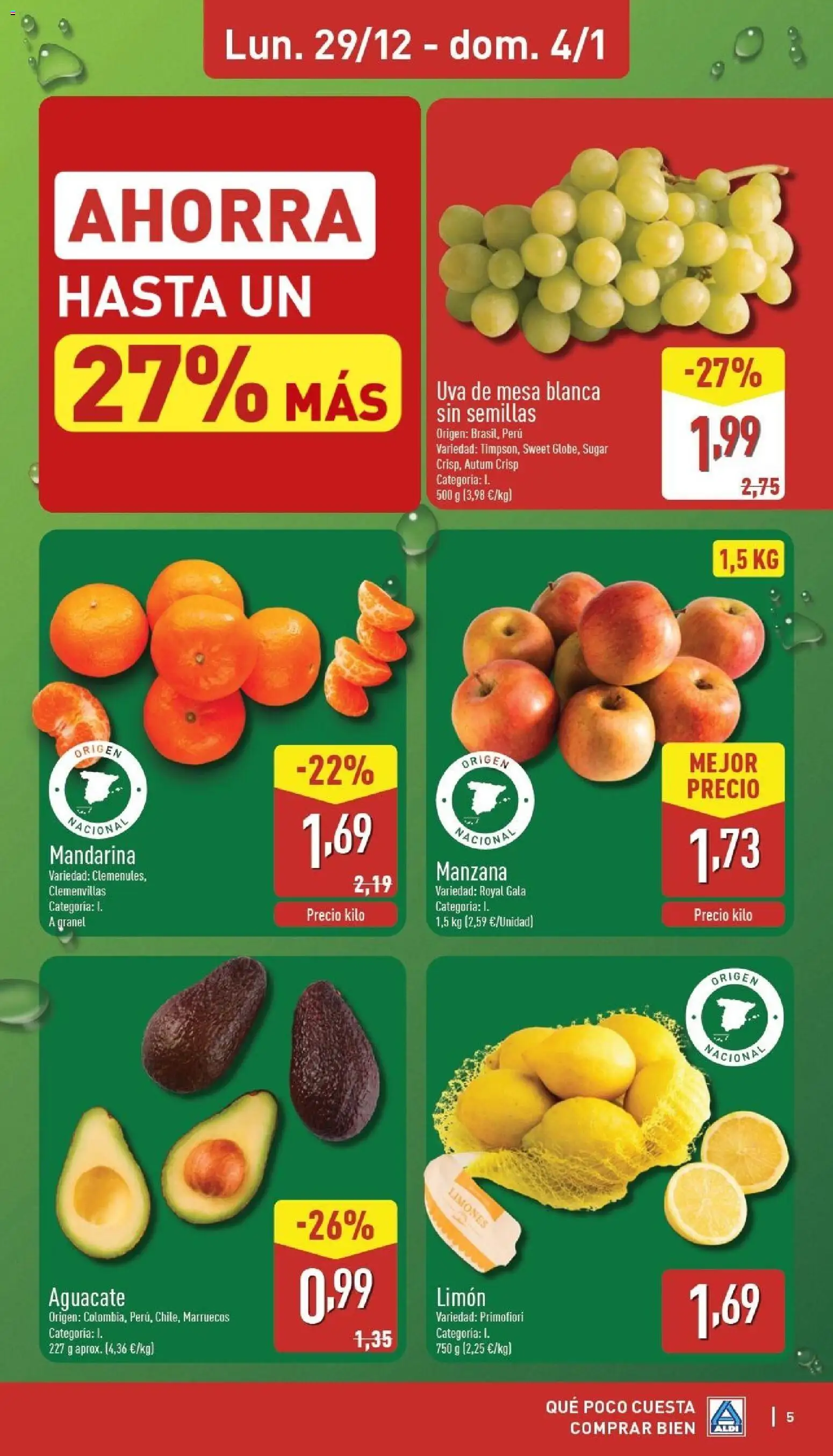 Aldi folleto Península │ válido desde el 29.12.2025 | Página: 5 | Productos: Manzana, Apple, Mesa