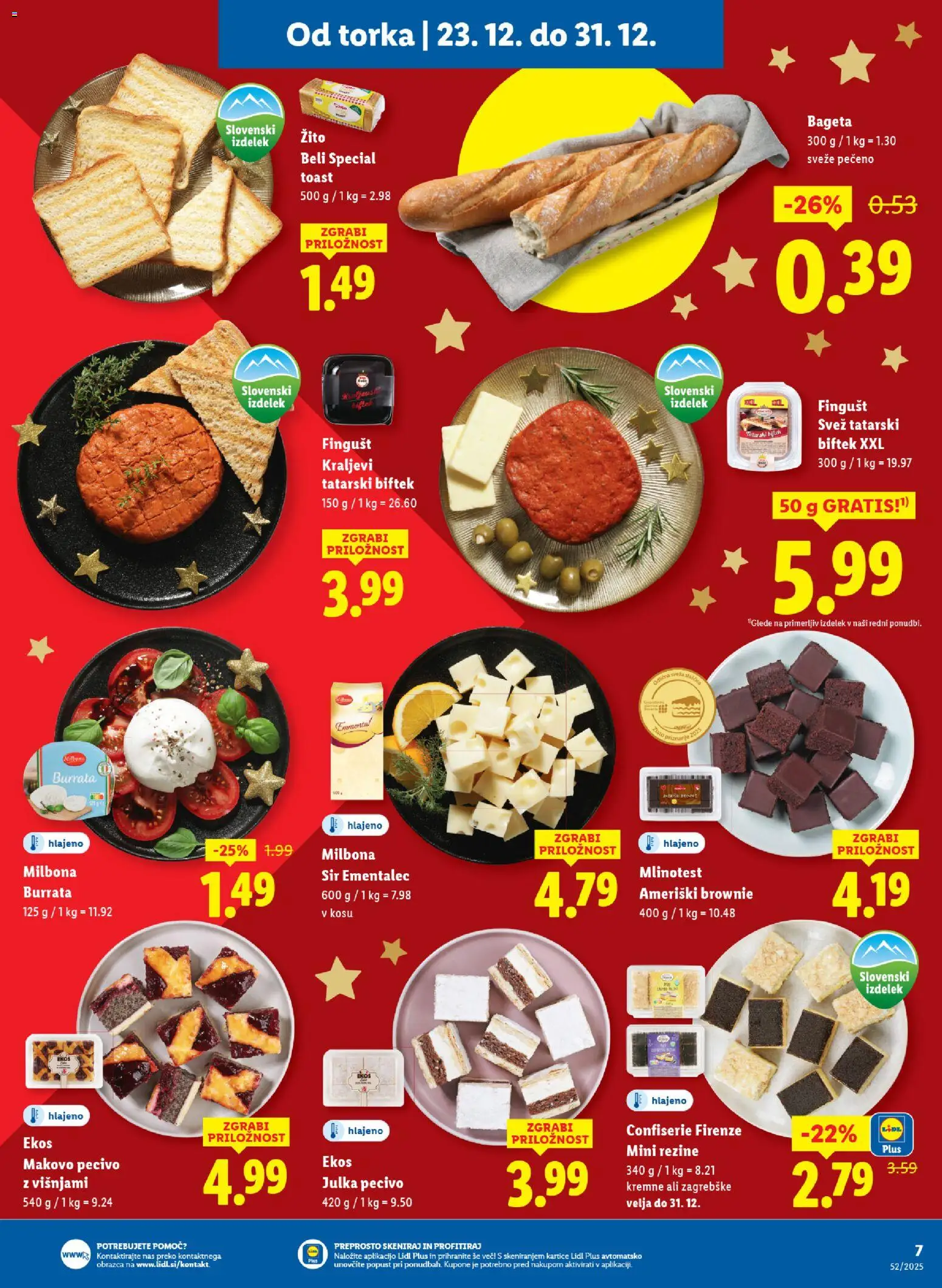 Novi Lidl katalog ponudbe – veljaven od 23.12.2025 | Stran: 7 | Izdelki: Toast, Ementalec, Sir