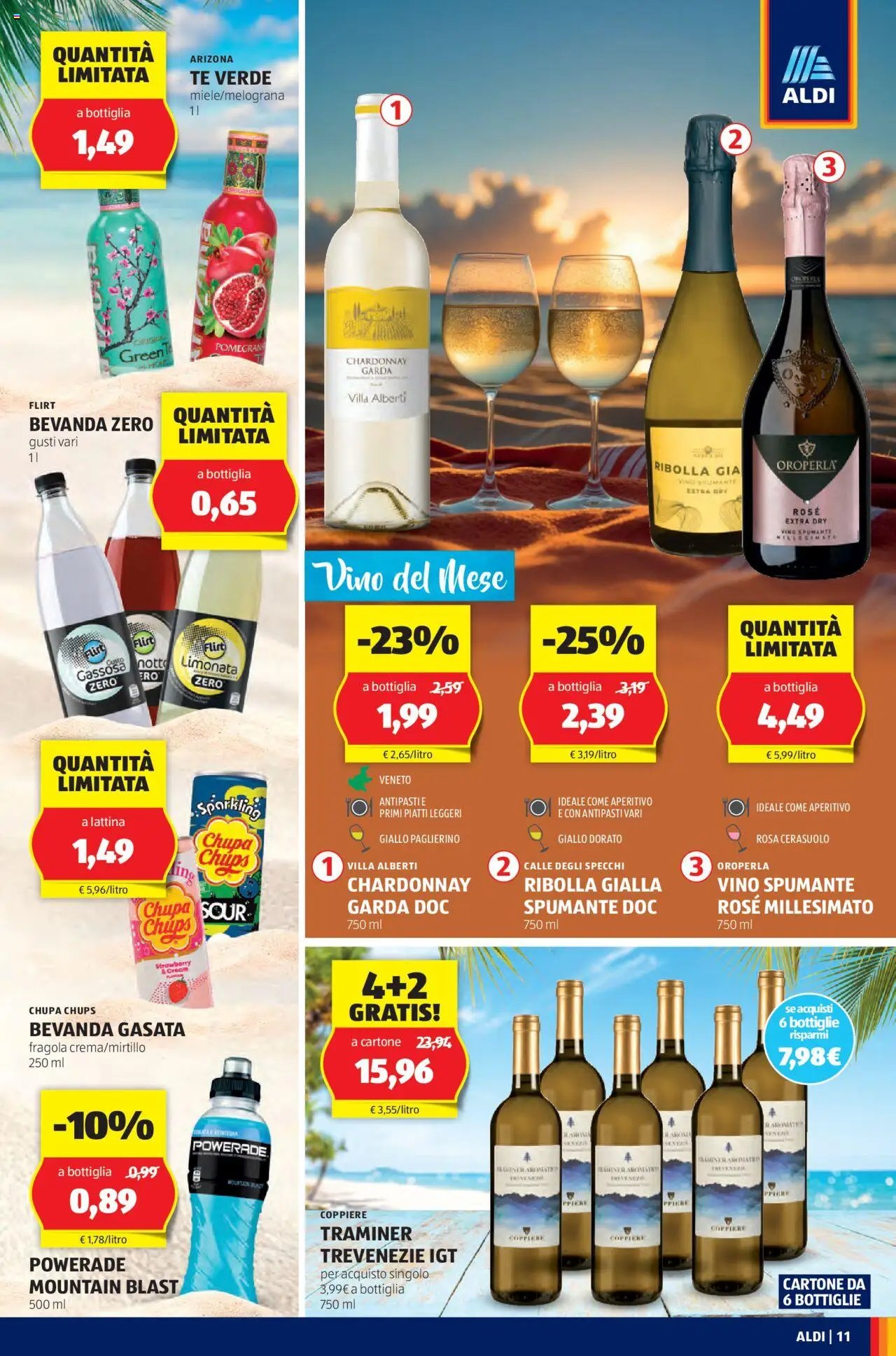 Volantino Aldi del 14.07.2025 | Pagina: 11 | Prodotti: Tè, Vino, Spumante, Bottiglia