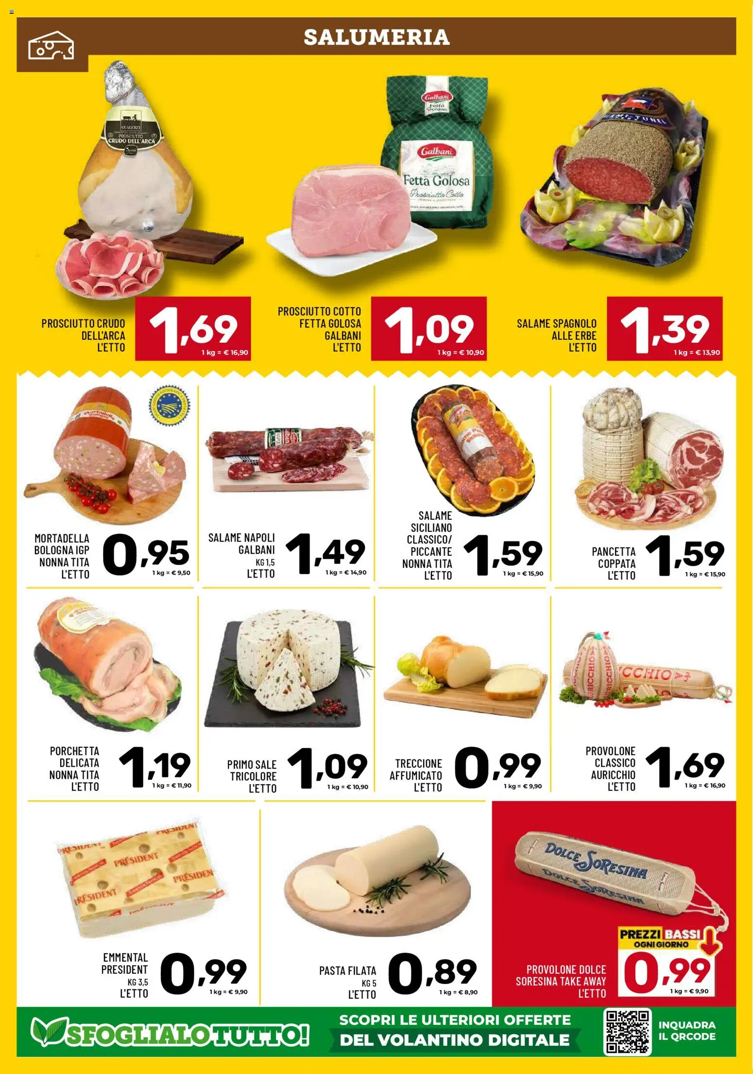 Volantino Il Centesimo del 03.02.2026 | Pagina: 2 | Prodotti: Provolone, Prosciutto Cotto, Pancetta, Pasta