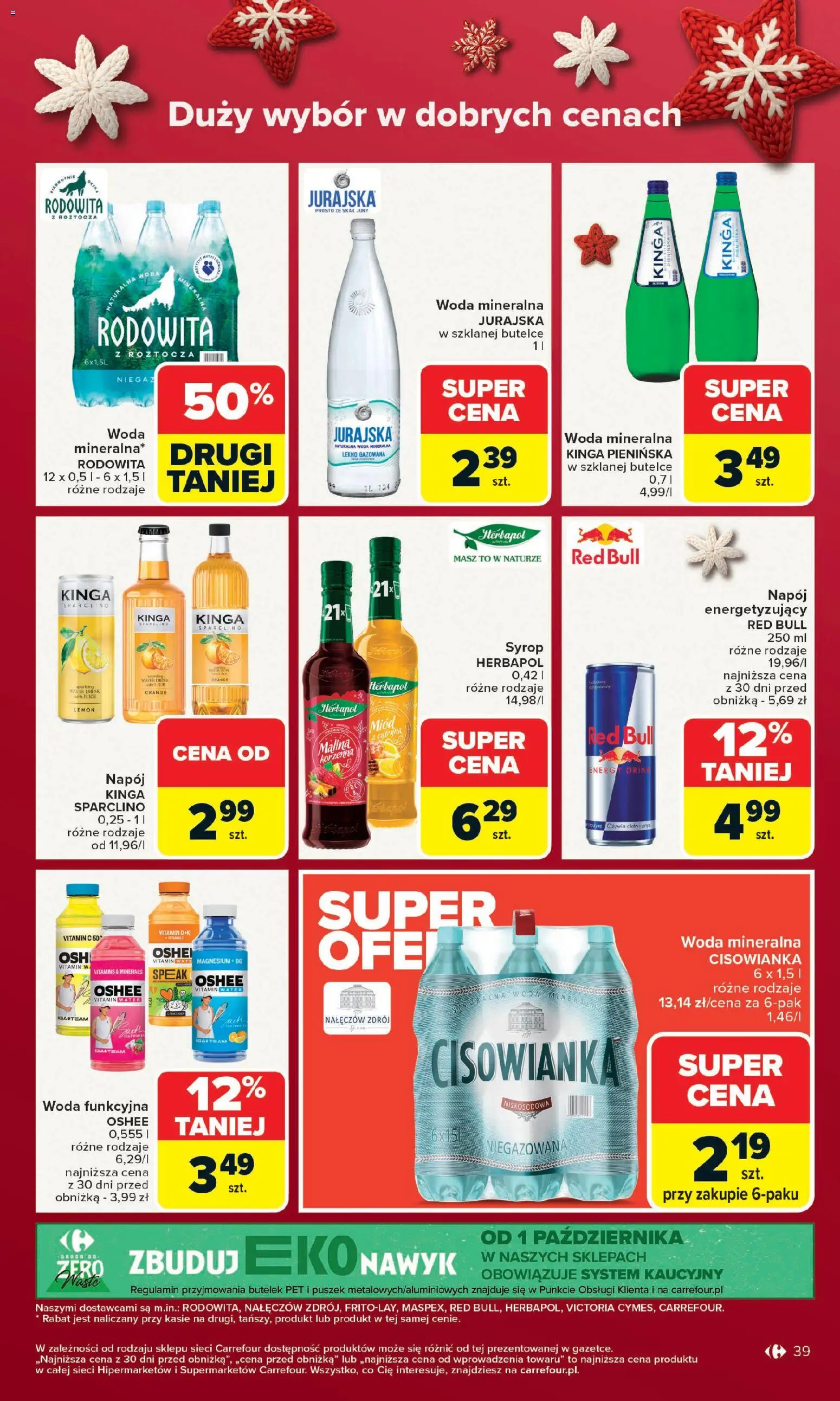 Carrefour Gazetka od 15.12.2025 | Strona: 43 | Produkty: Cytryna, Malina, Red bull, Woda
