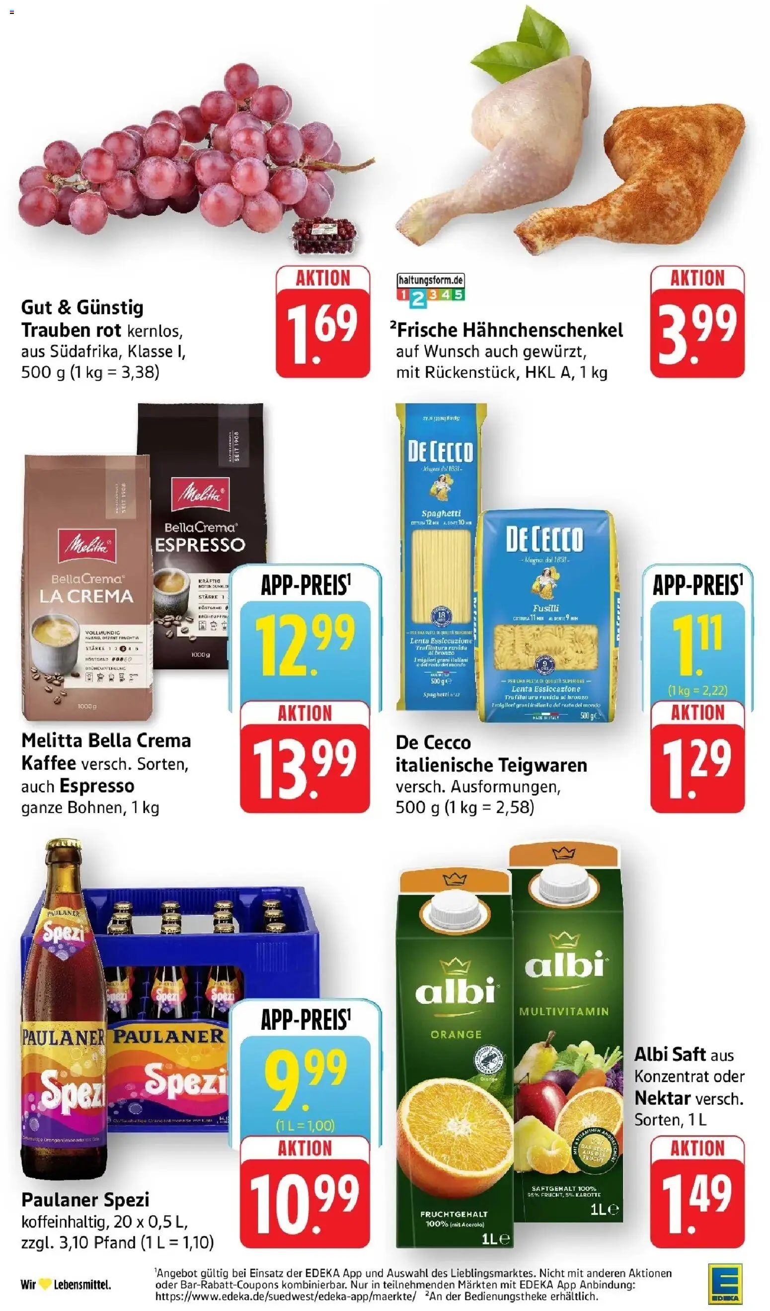 Edeka prospekt Pfalzgrafenweiler	 – gültig ab 09.03.2026 | Seite: 2 | Produkte: Trauben, Kaffee, Pasta, Karotte