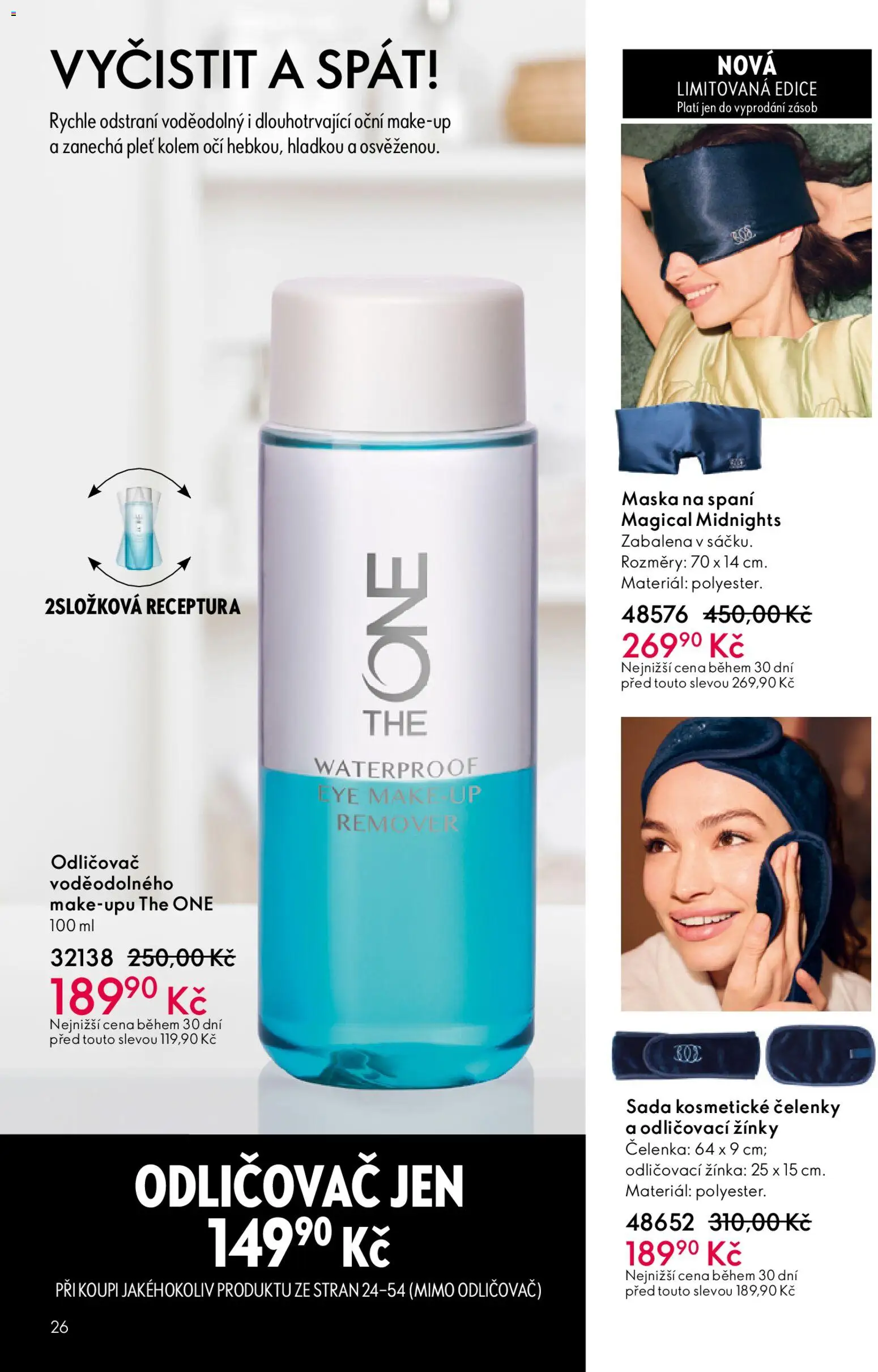 Oriflame katalog č.01/2026 od 30.12.2025 | Strana: 26 | Produkty: Čelenka, Maska na spaní, Žínka, Maska