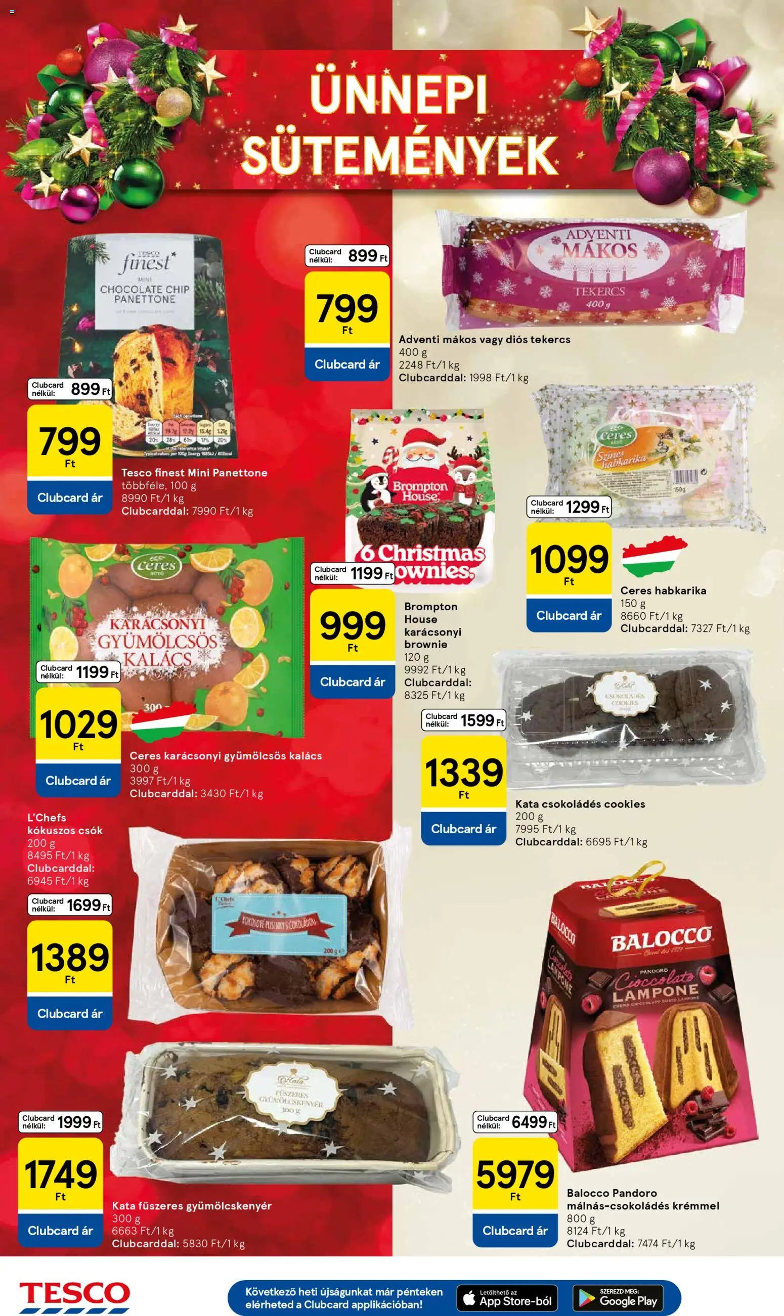 Tesco akciós ujság - amely érvényes a következő dátumtól: 04.12.2025 | Oldal: 24 | Termékek: Kalács, Panettone, Brownie, Sütemények