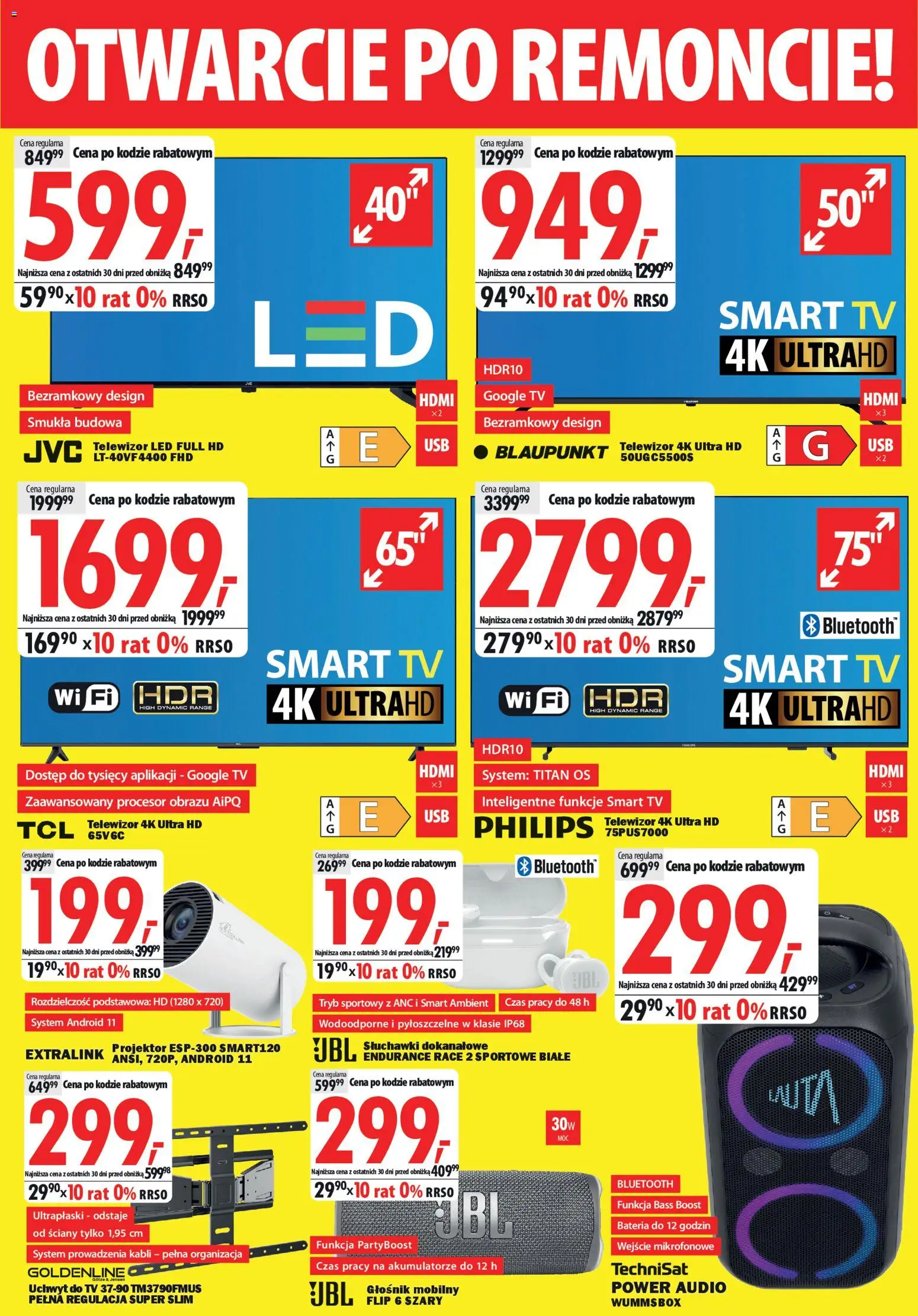 Mediaexpert Gazetka - Otwarcie po remoncie Skierniewice od 29.01.2026 | Strona: 2 | Produkty: Telewizor, Słuchawki, Głośnik, Bateria