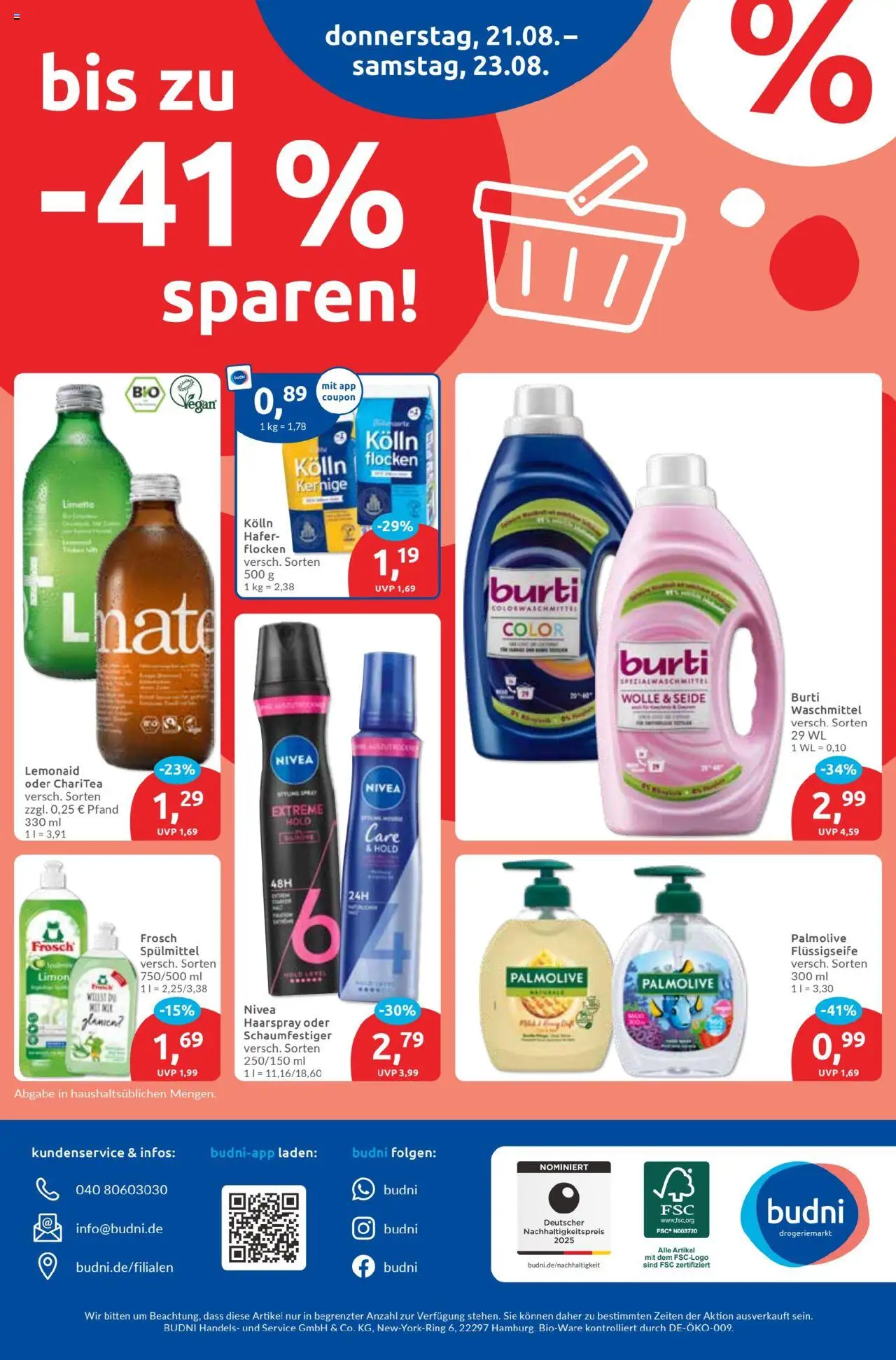 Budni Prospekt 	 - gültig ab dem 18.08.2025 | Seite: 8 | Produkte: Kolln, Haarspray, Waschmittel, Flocken