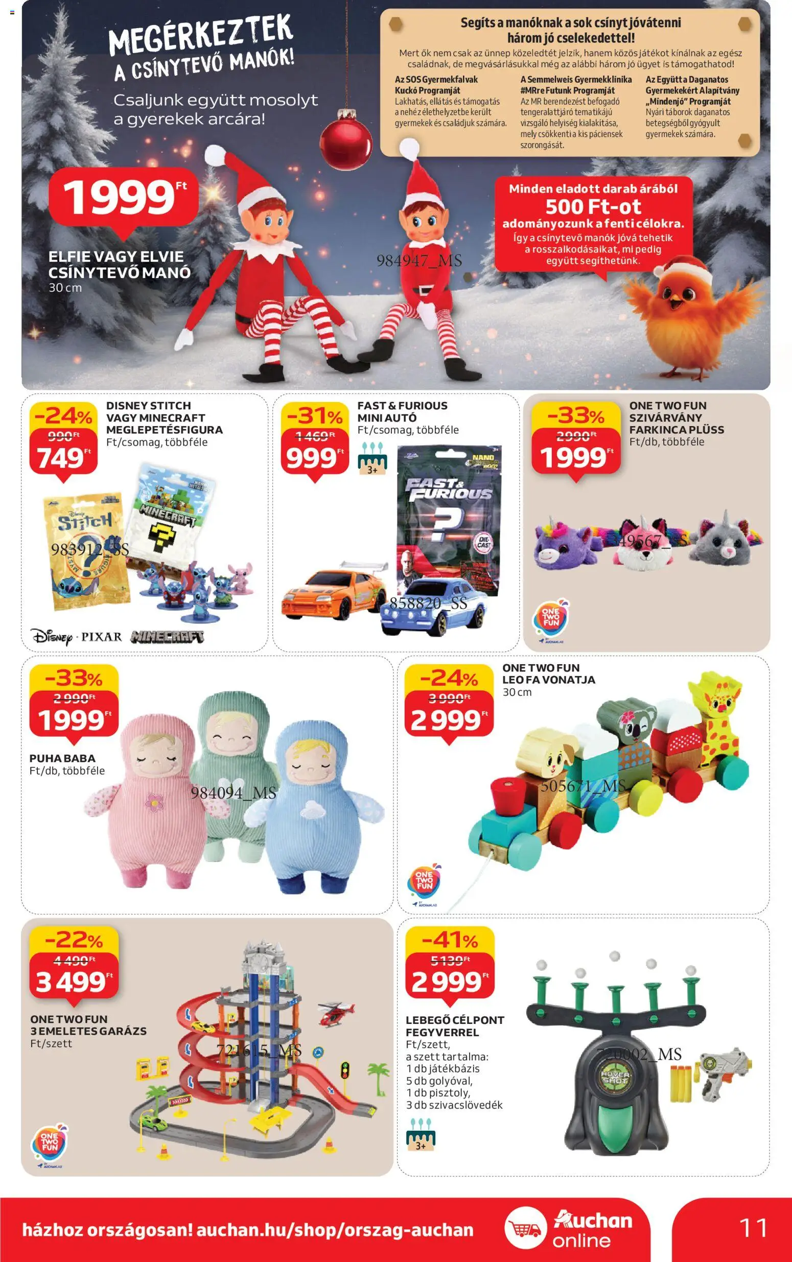 Auchan akciós ujság - amely érvényes a következő dátumtól: 27.11.2025 | Oldal: 11 | Termékek: Plüss