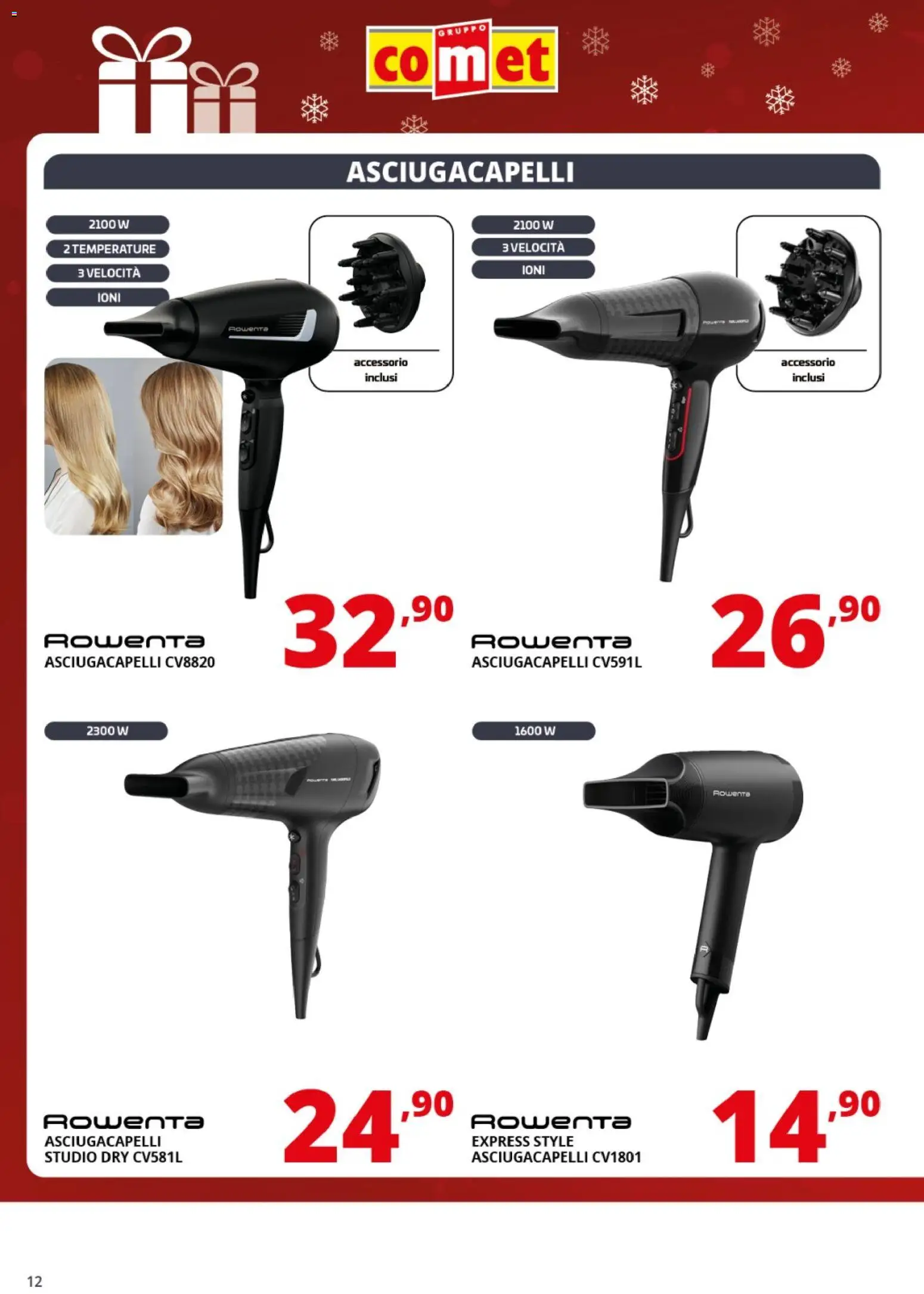 Volantino Comet del 01.12.2025 | Pagina: 12 | Prodotti: Asciugacapelli