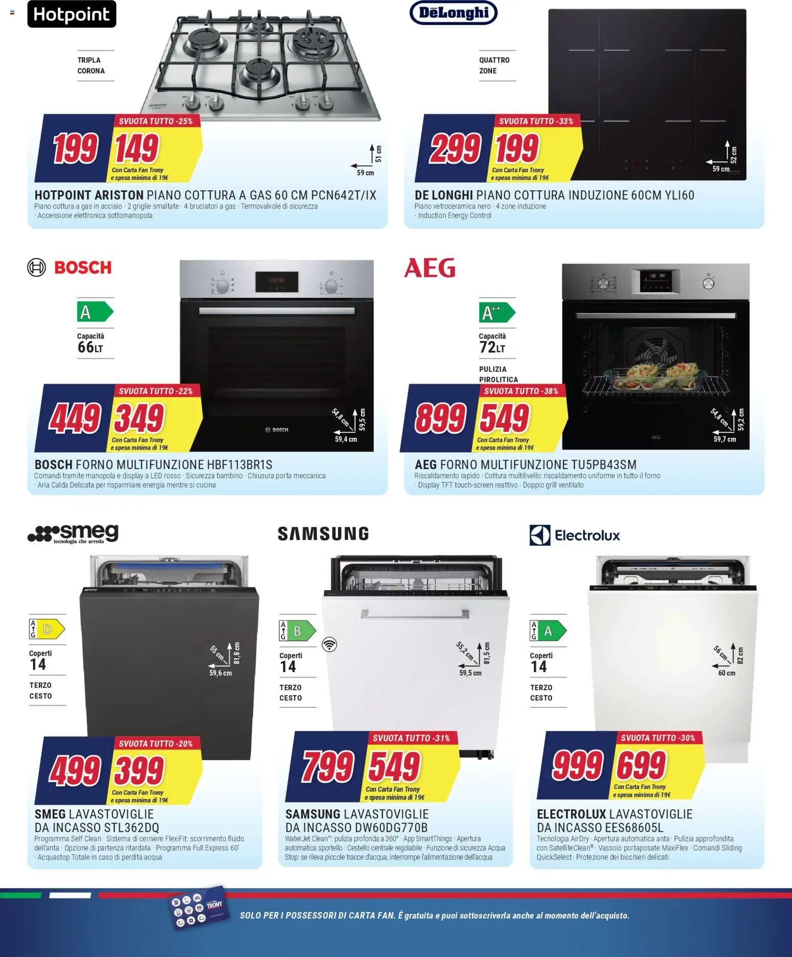 Volantino Trony del 15.01.2026 | Pagina: 24 | Prodotti: Lavastoviglie da incasso, Il forno, Piano cottura induzione, Samsung