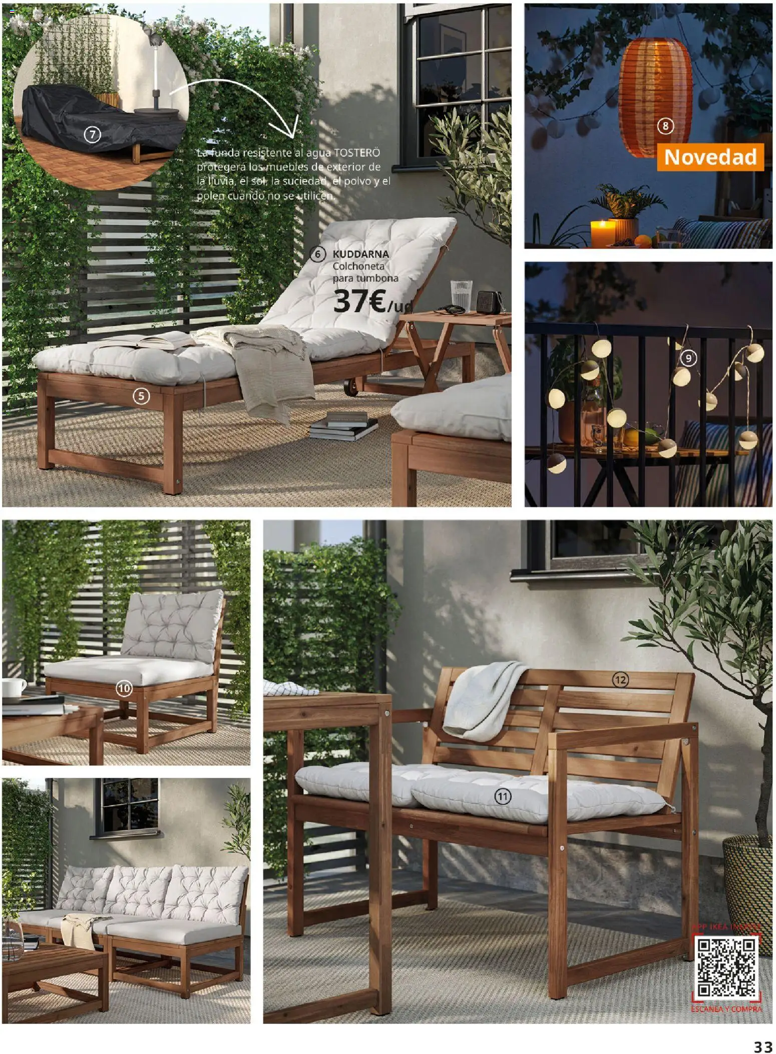 Catálogo IKEA Muebles de exterior │ válido desde el 17.12.2025 | Página: 33 | Productos: Polvo, Muebles, Tumbona, Colchoneta