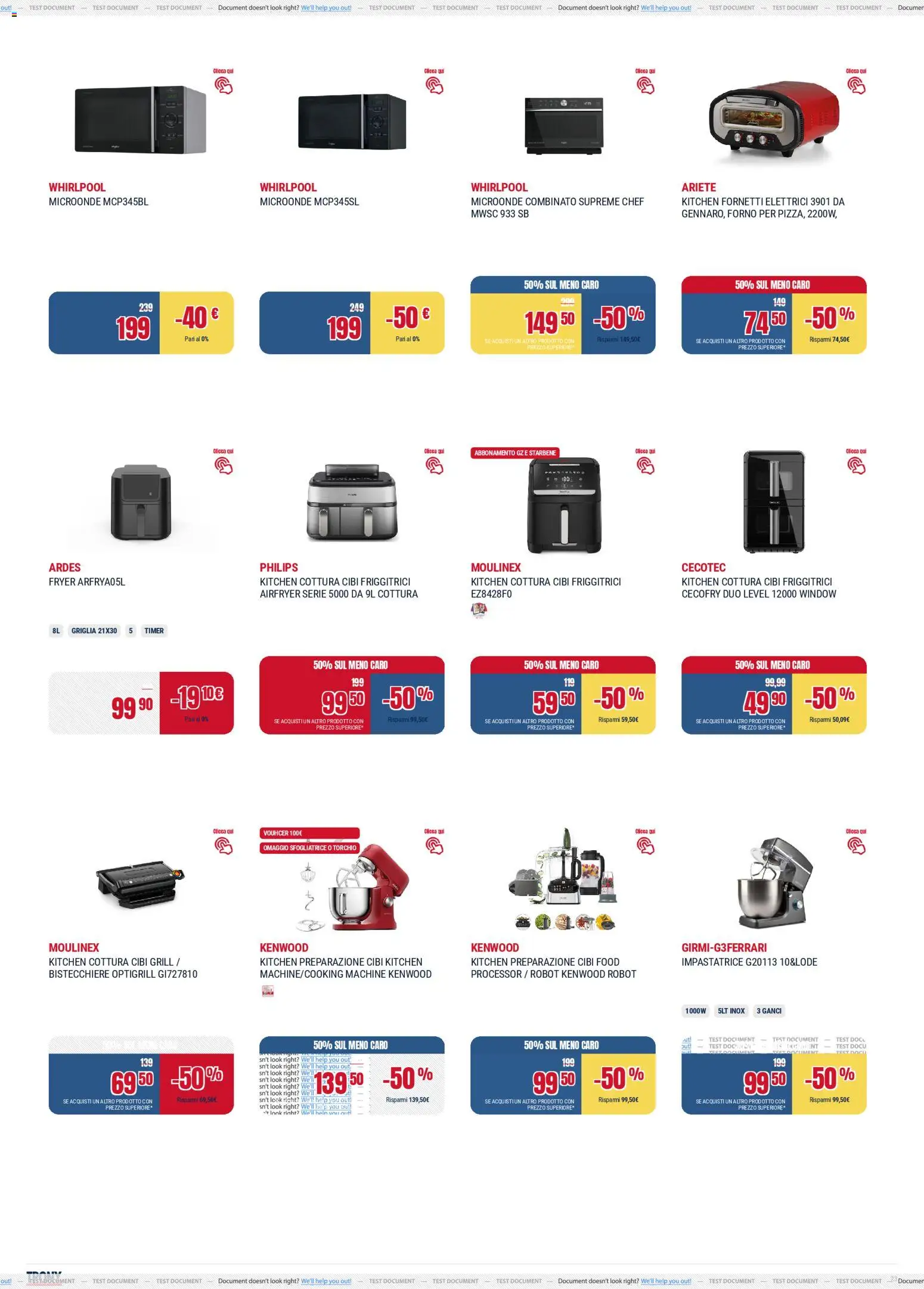 Volantino Trony del 04.12.2025 | Pagina: 23 | Prodotti: Microonde, Impastatrice, Forno, Griglia