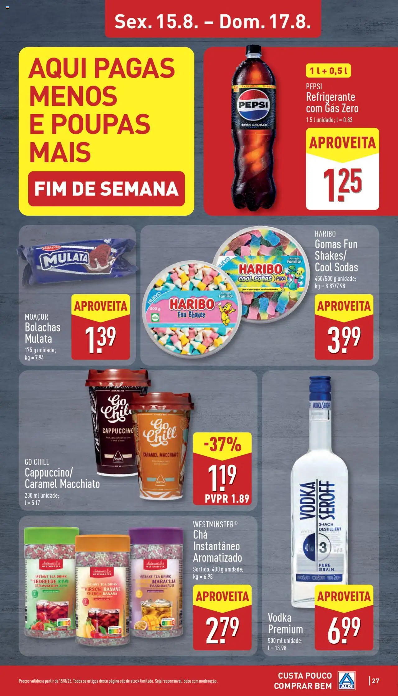 Aldi folheto │ válido de 11.08.2025 | Página: 27 | Produtos: Refrigerante, Bolachas, Açúcar, Gomas