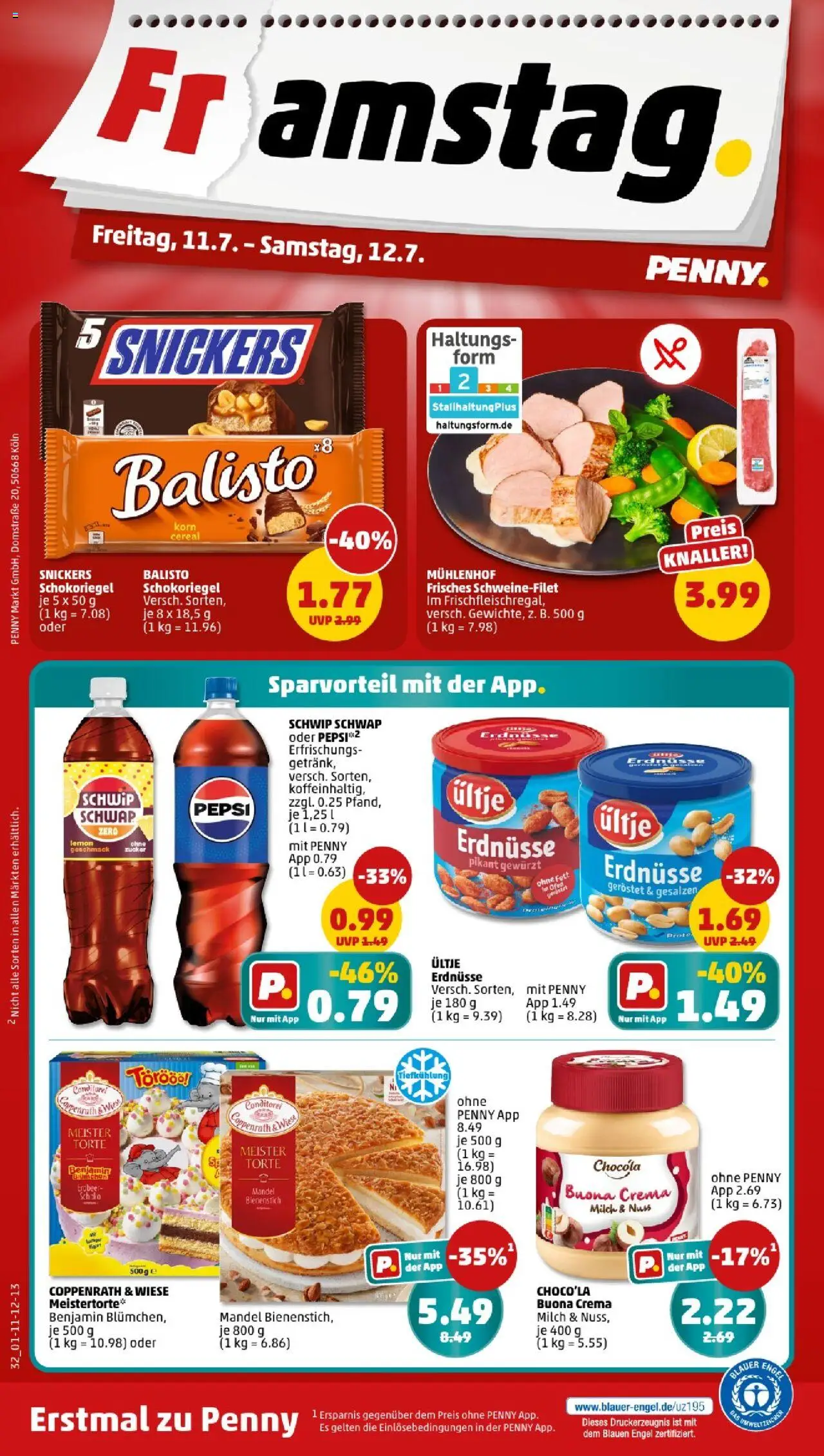 Penny - Sachsen-Anhalt - gültig ab dem 07.07.2025 | Seite: 32 | Produkte: Ultje erdnusse, Milch, Schwip schwap, Snickers
