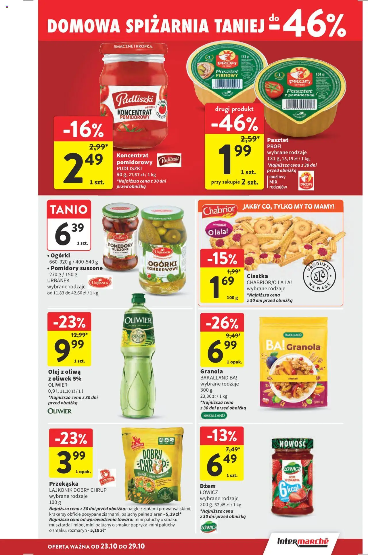 Intermarche Gazetka od 23.10.2025 | Strona: 29 | Produkty: Rozmaryn, Oliwa z oliwek, Ciastka, Ogórki