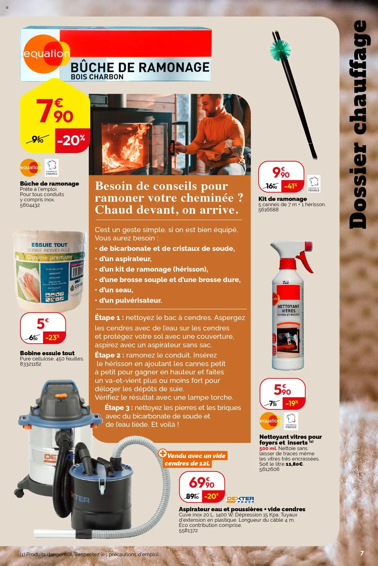 {H1} | Page: 7 | Produits: Câble, Brosse, Bicarbonate de soude, Lampe