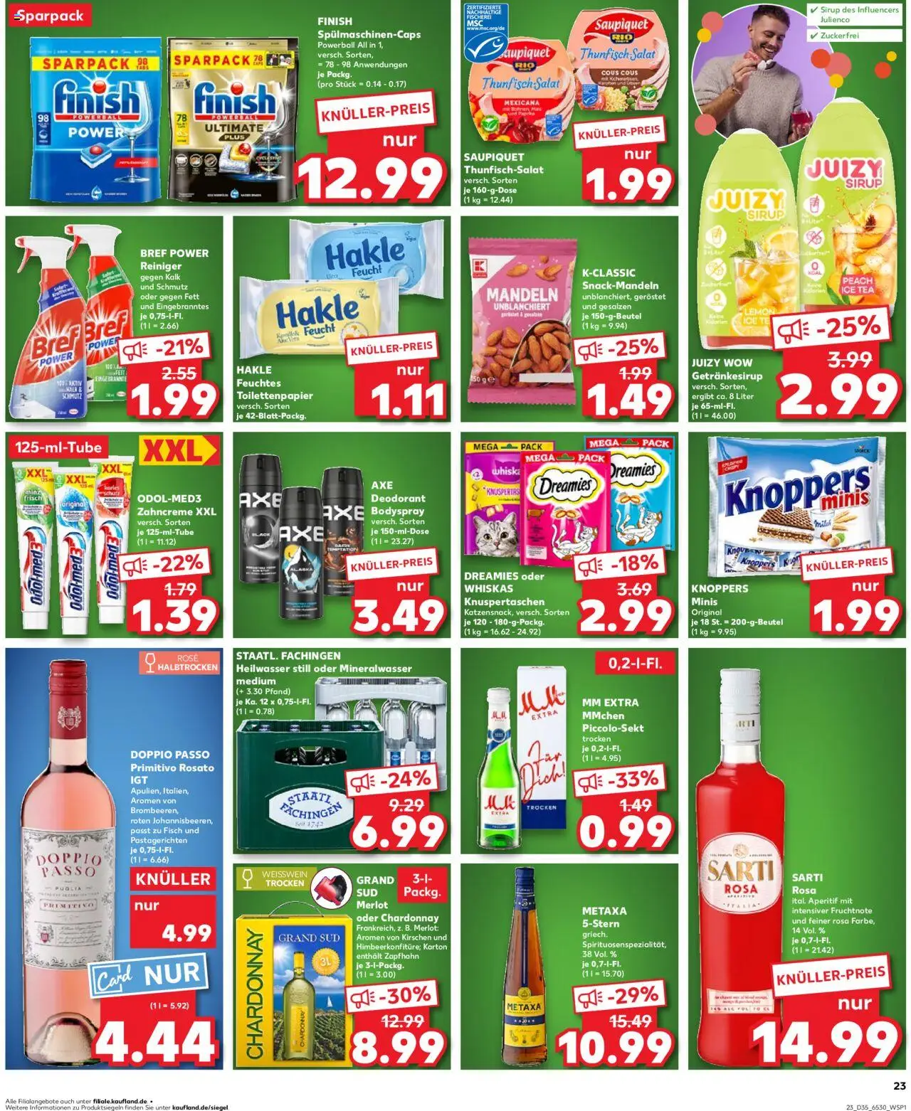 Kaufland prospekt Frankfurt (Oder)	 - gültig ab dem 28.08.2025 | Seite: 23 | Produkte: Weißwein, Metaxa, Kirschen, Feuchtes Toilettenpapier